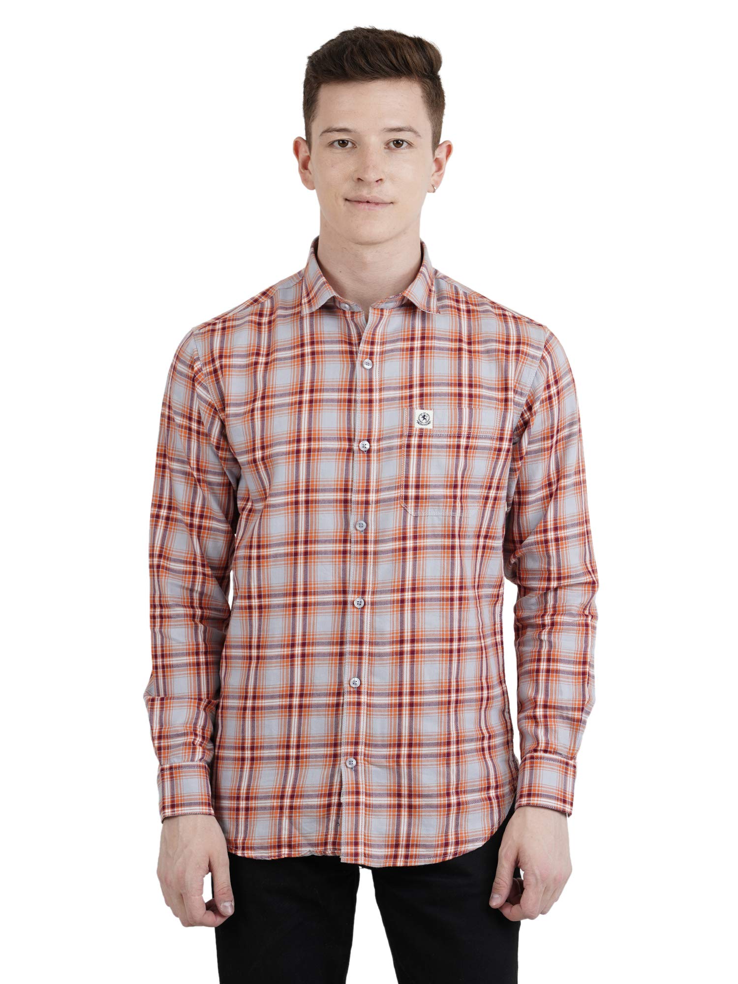 RAGAZZO Men's Cotton Casual Checkered Shirt