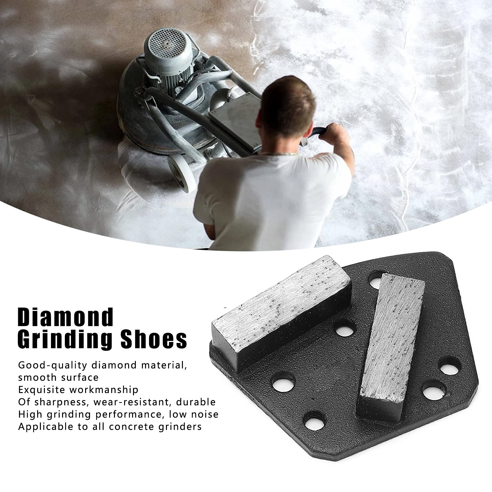 Diamentowe tarcze szlifierskie, Diamentowe nakładki do szlifowania Trapezowe, 6-otworowe, proste zęby, czarne, ziarno 16, 3 sztuki