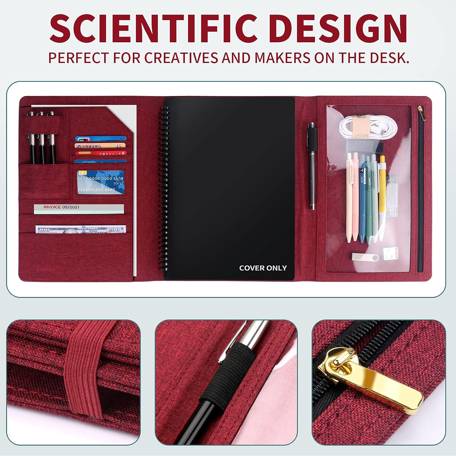 Trifold Letter Size Notebook Cover for Rocketbook 8.5”x11” image 3