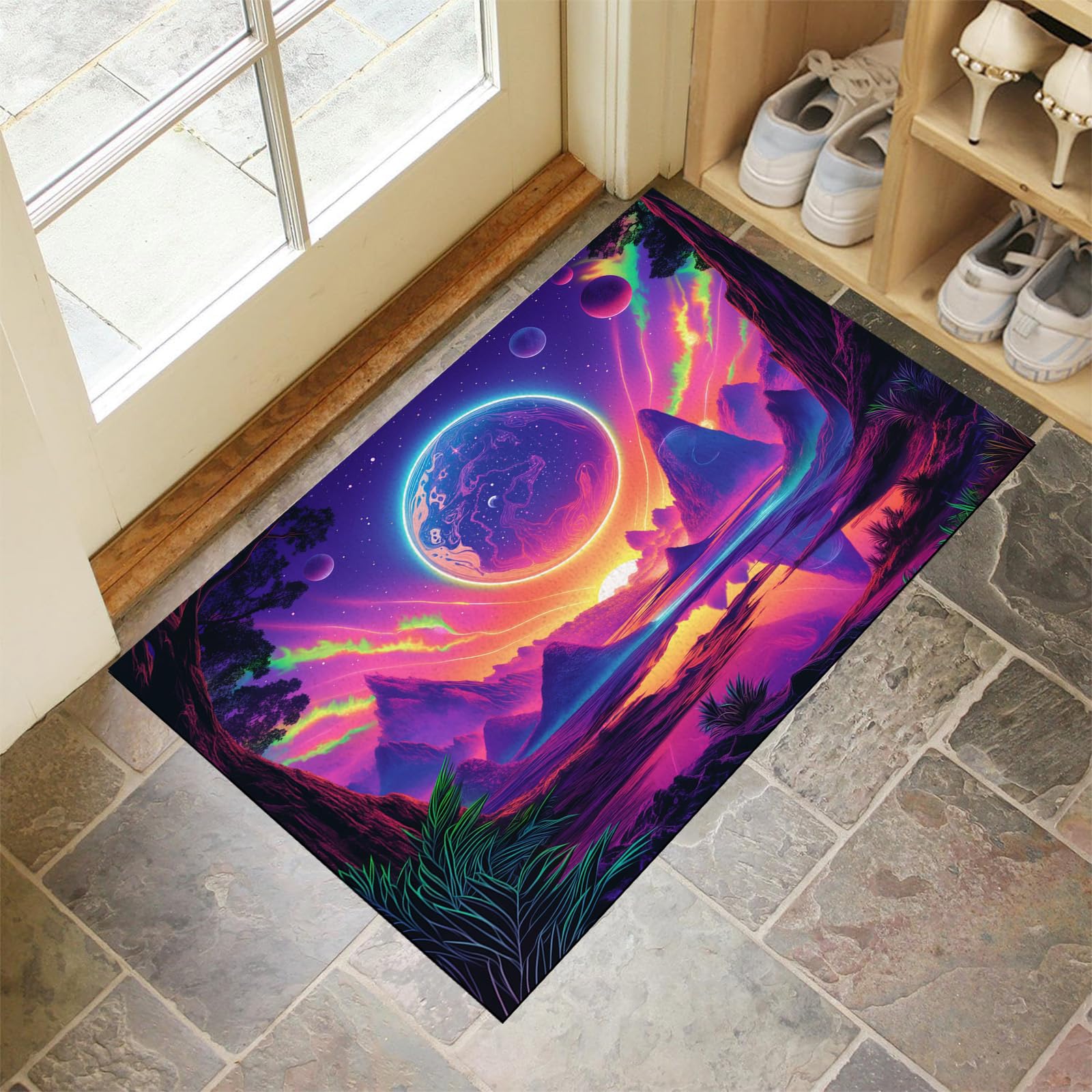 Paillasson exterieur antiderapant 50x80cm tapis de porte cour et jardin