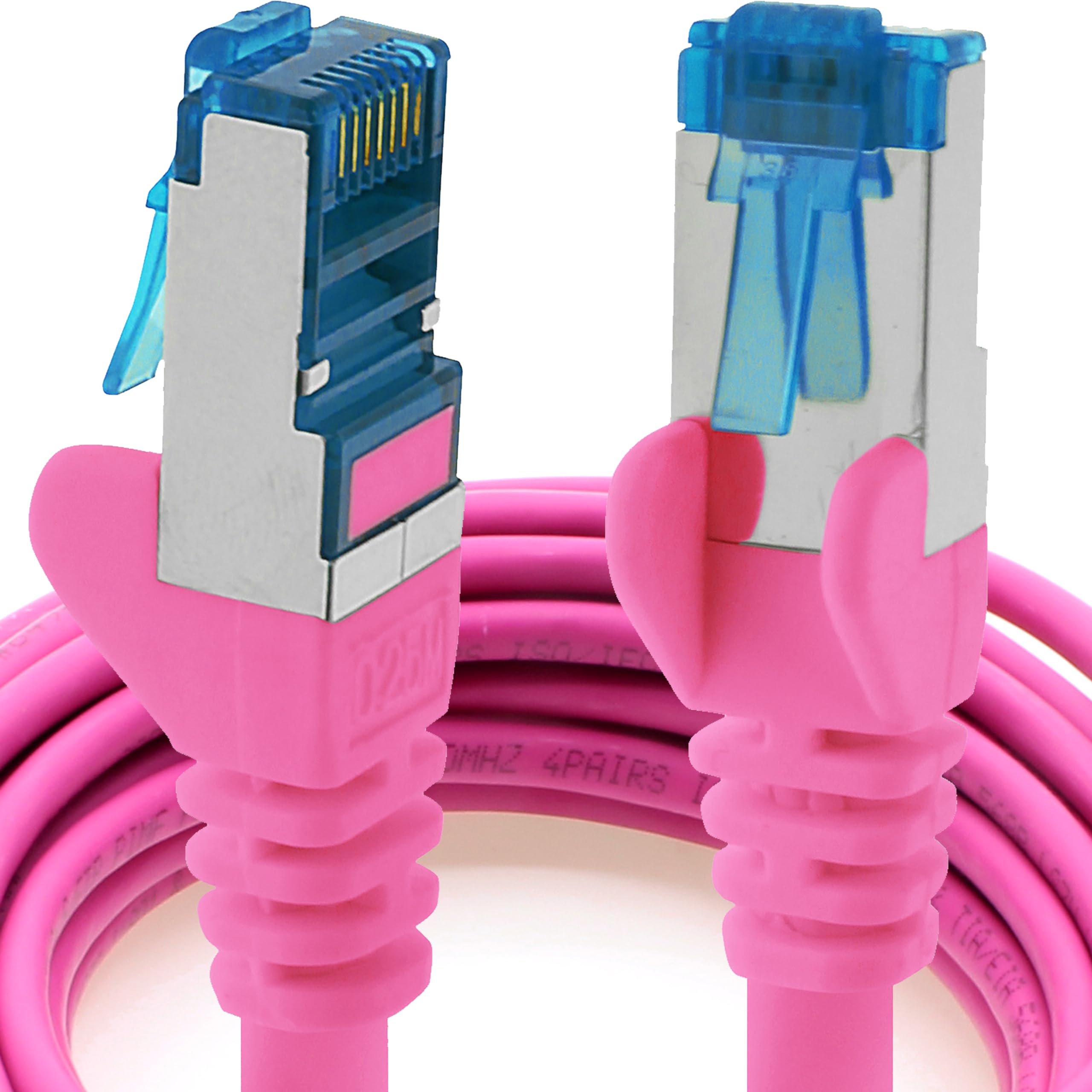 1aTTack.de 0,5m - CAT6a - Netzwerkkabel magenta - 1 Stück CAT 6 A Patchkabel 10000 Mbit s SFTP PIMF 500 MHz kompatibel zu CAT5 CAT6 CAT7 DSL Internet Switch Router