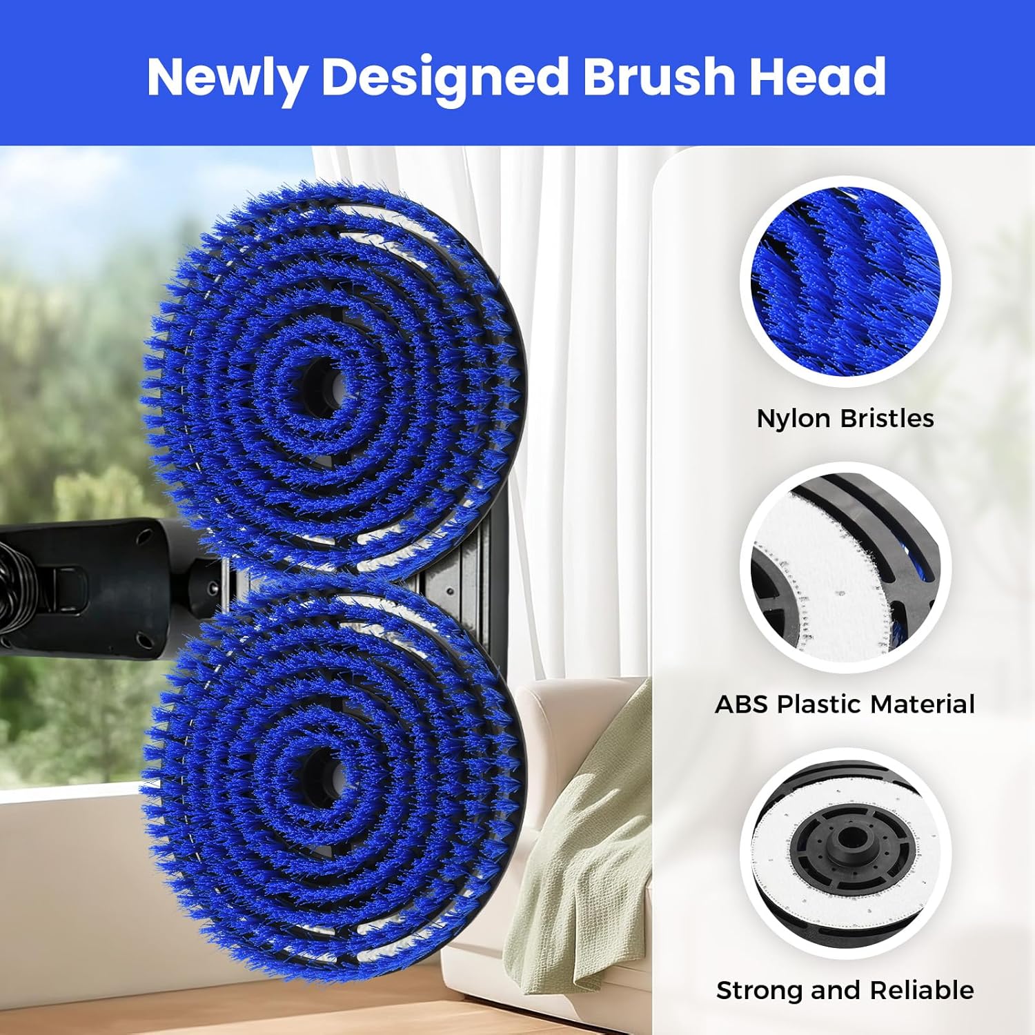 2 Pack New Upgrade Replacement Brush Heads for Bissell 3897A/3712C/3712W SpinWave SmartSteam Scrubbing Steam Mop, Professional Cleaning and Polishing, Deep Cleaning Hard Floors