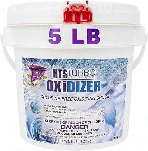 HTS Turbo Amortiguador oxidante para piscinas, jacuzzis y spas  5 libras fabricado en Estados Unidos  Choque oxidante de disolución rápida para