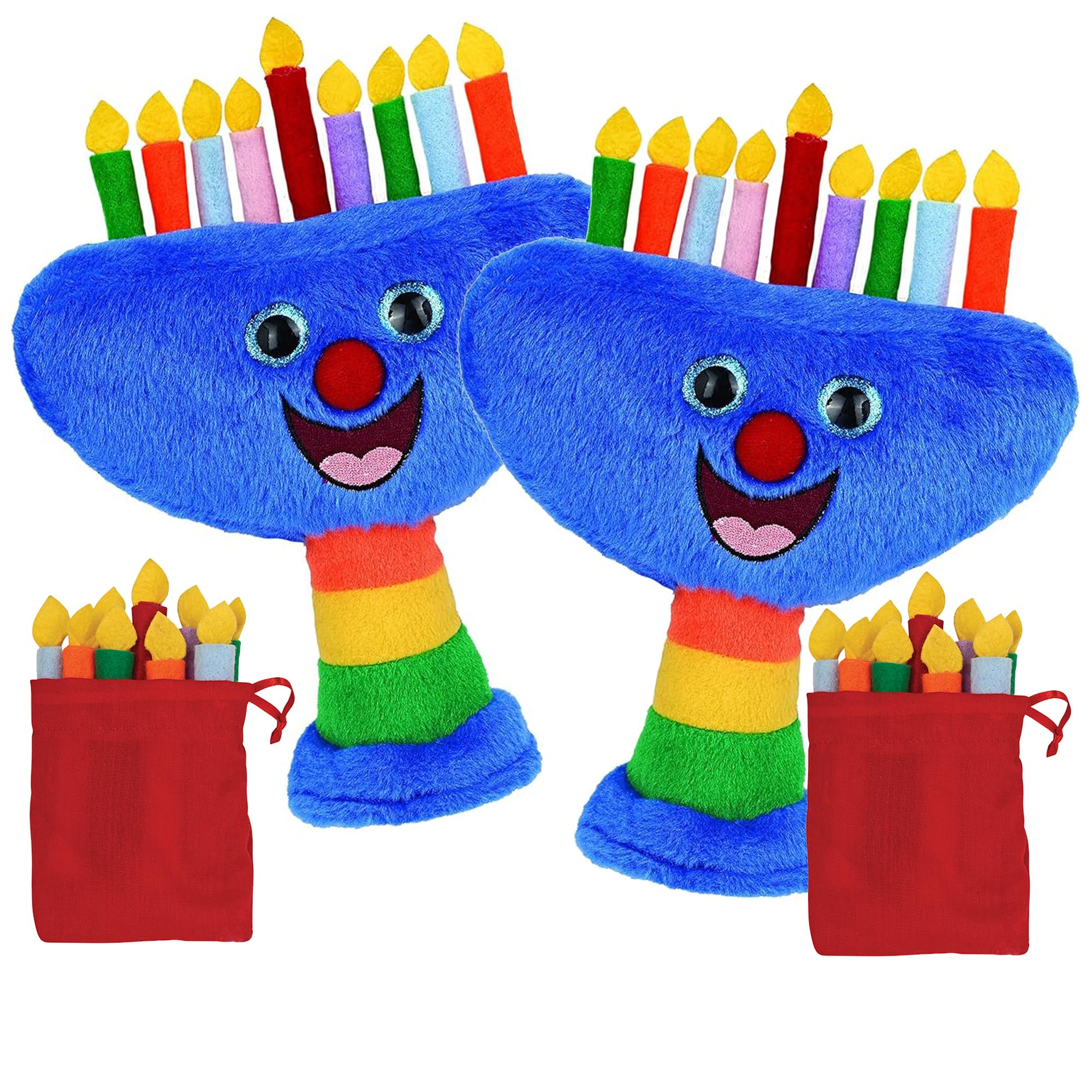 2 Pack Kids Hanukkah Musical Plush Menorah Plays 2 Hanukkah Songs Stuffed Plushy Melodic Minorah Chanukah Candles Toys Childrens Hanukah Gift My First Hanukkah Hanukkiah for Toddlers
