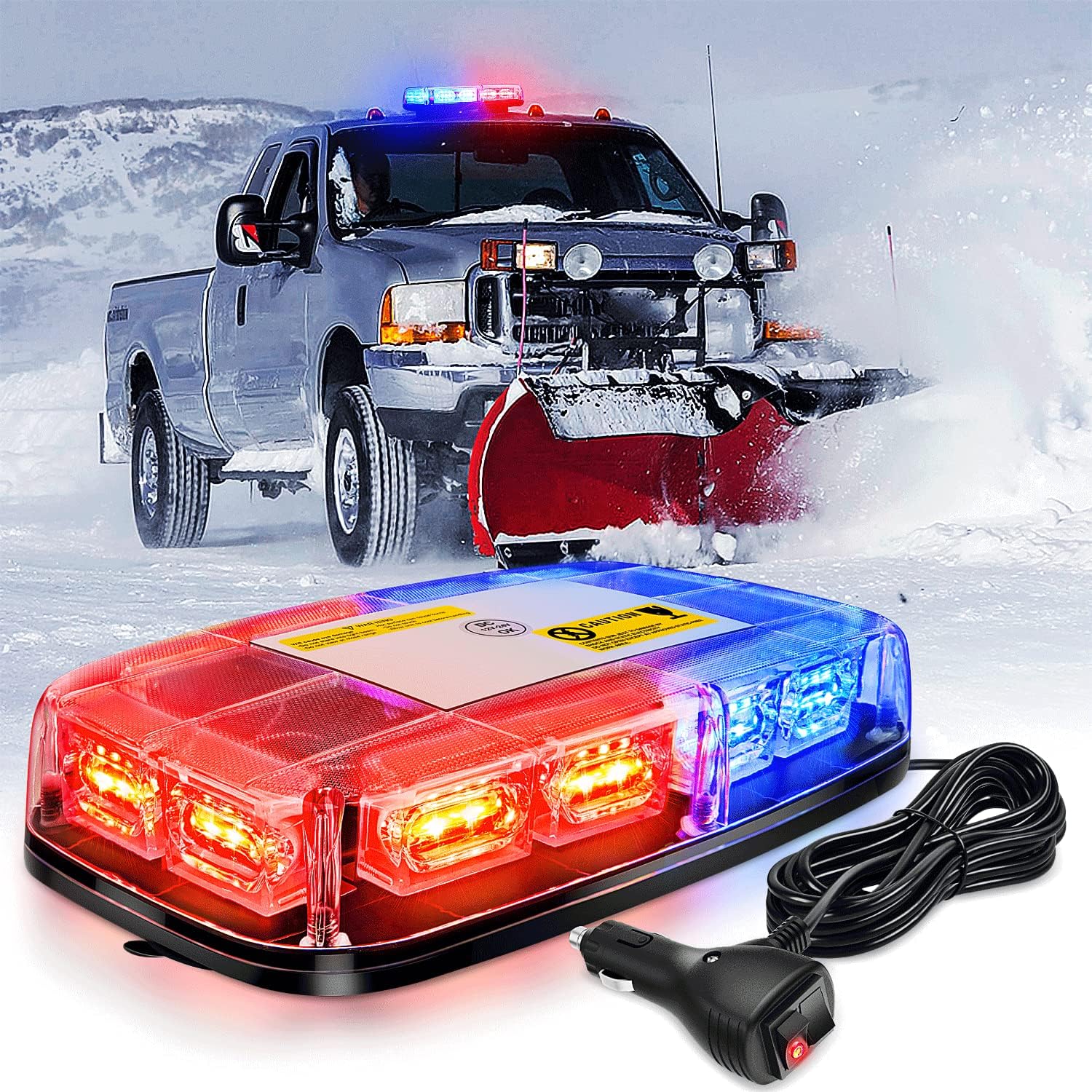 Nilight 12 Inch Roof Top Strobe Lights 48LED Hazard Light Emergency Safety Warning LED Flashing Light Bar Magnetic Mount 12V 24V Cars Trucks Tractors Snow Plows Construction vehicles，2 Years Warranty