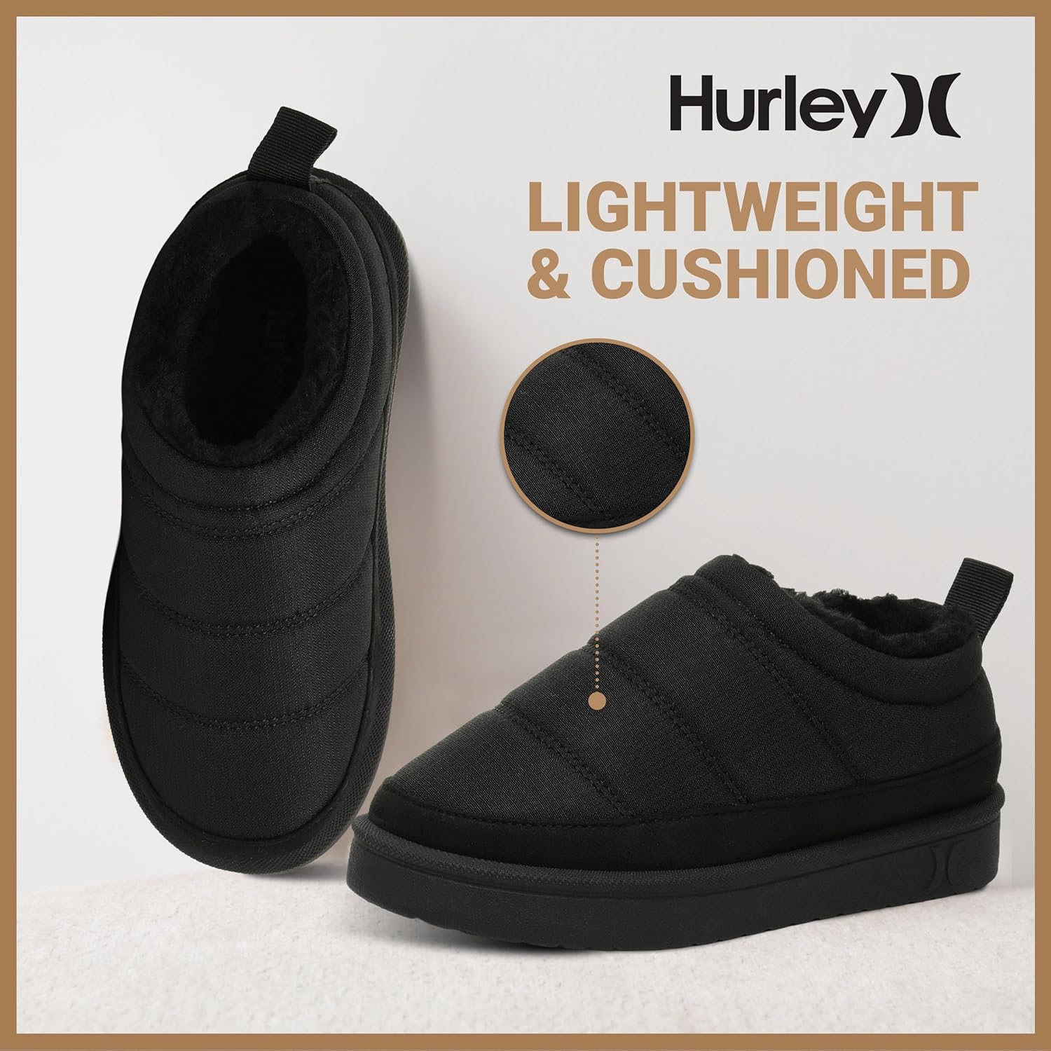 Hurley Kids Moses Slippers - Fleece-Lined Winter Kids Slippers, Cozy House Shoes, Durable everyday Wide Toe comfort Winter Clogs for Boys & Girls - Image 3