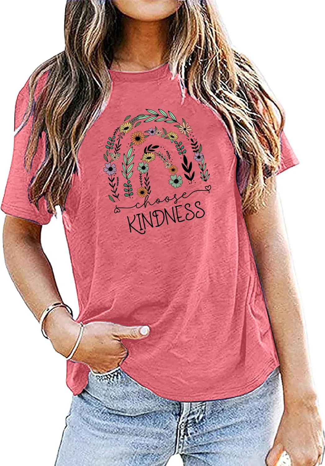 Women's Be Kind Shirt Graphic Tees Short Sleev Loose Fit Tshirts Cute Casual Summer Tops Teacher Shirts Beige L - Image 4