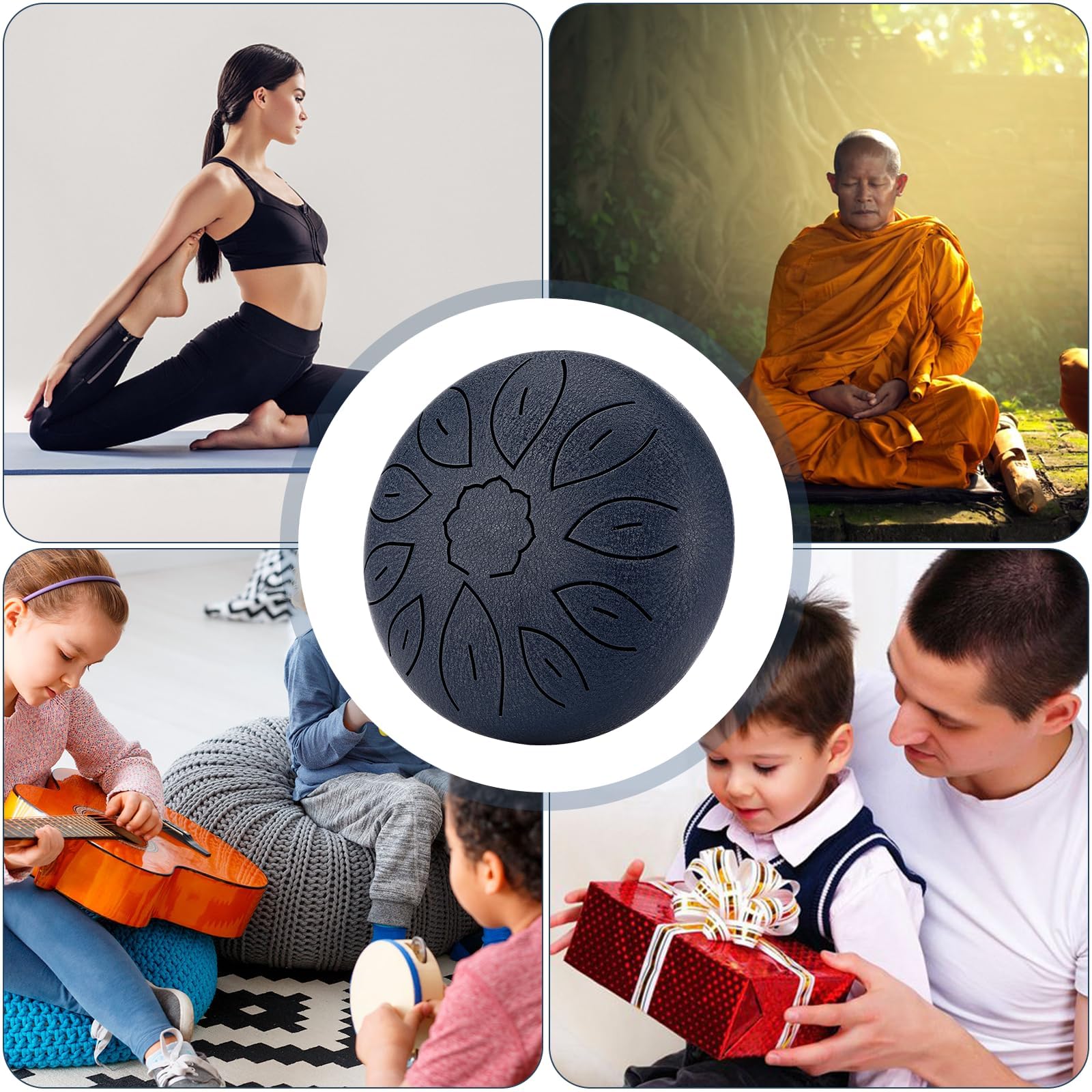 Rubessia Steel Tongue Drum, 6 Pollici 11 Note Handpan, Strumento a Percussione, Accordato Tamburi con Carry Bag, Note Sticks, Ditali, Porta Bastoncini per Appunti