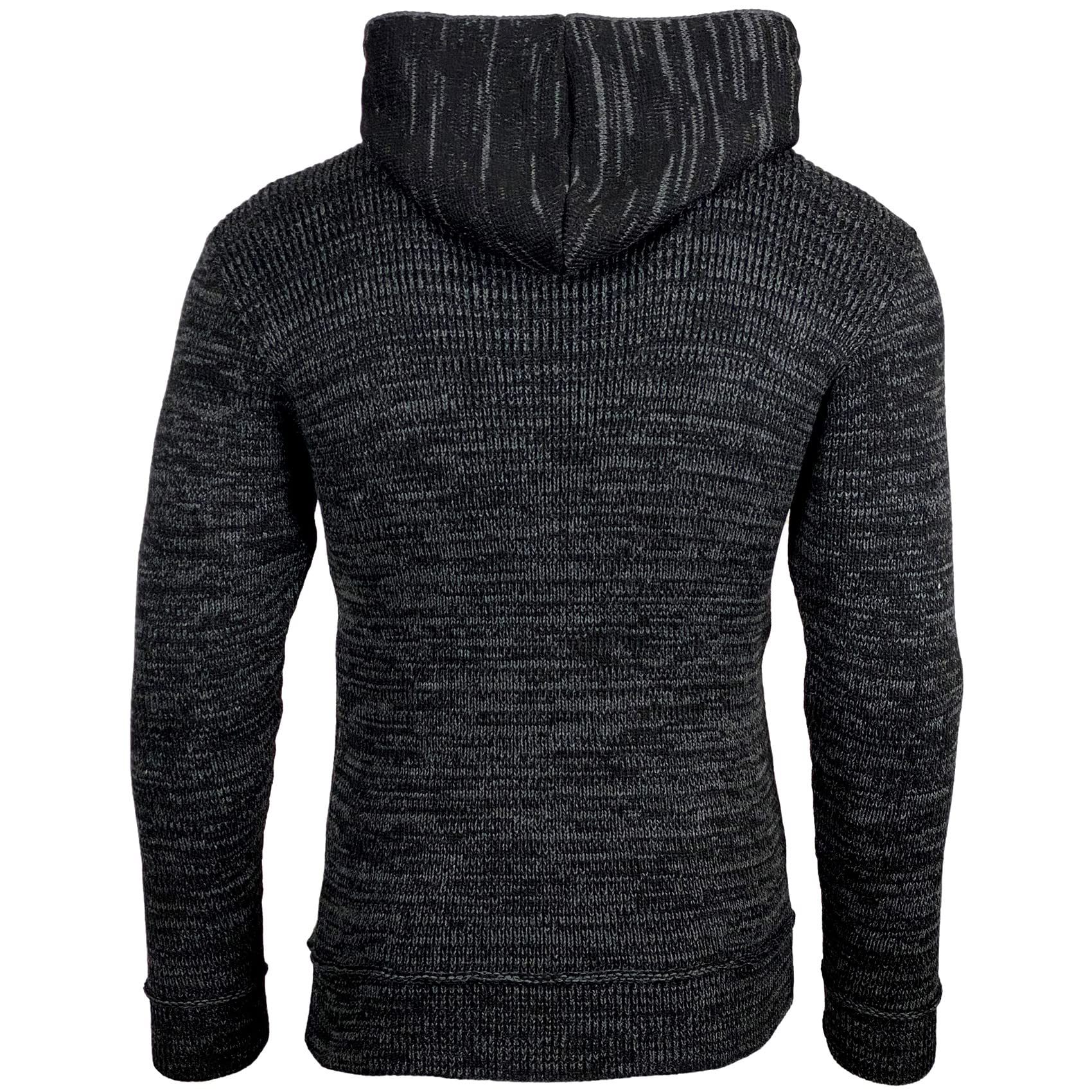Subliminal Mode Maglione da uomo a maglia con cappuccio a maglia grassa pullover con chiusura a zip BX277