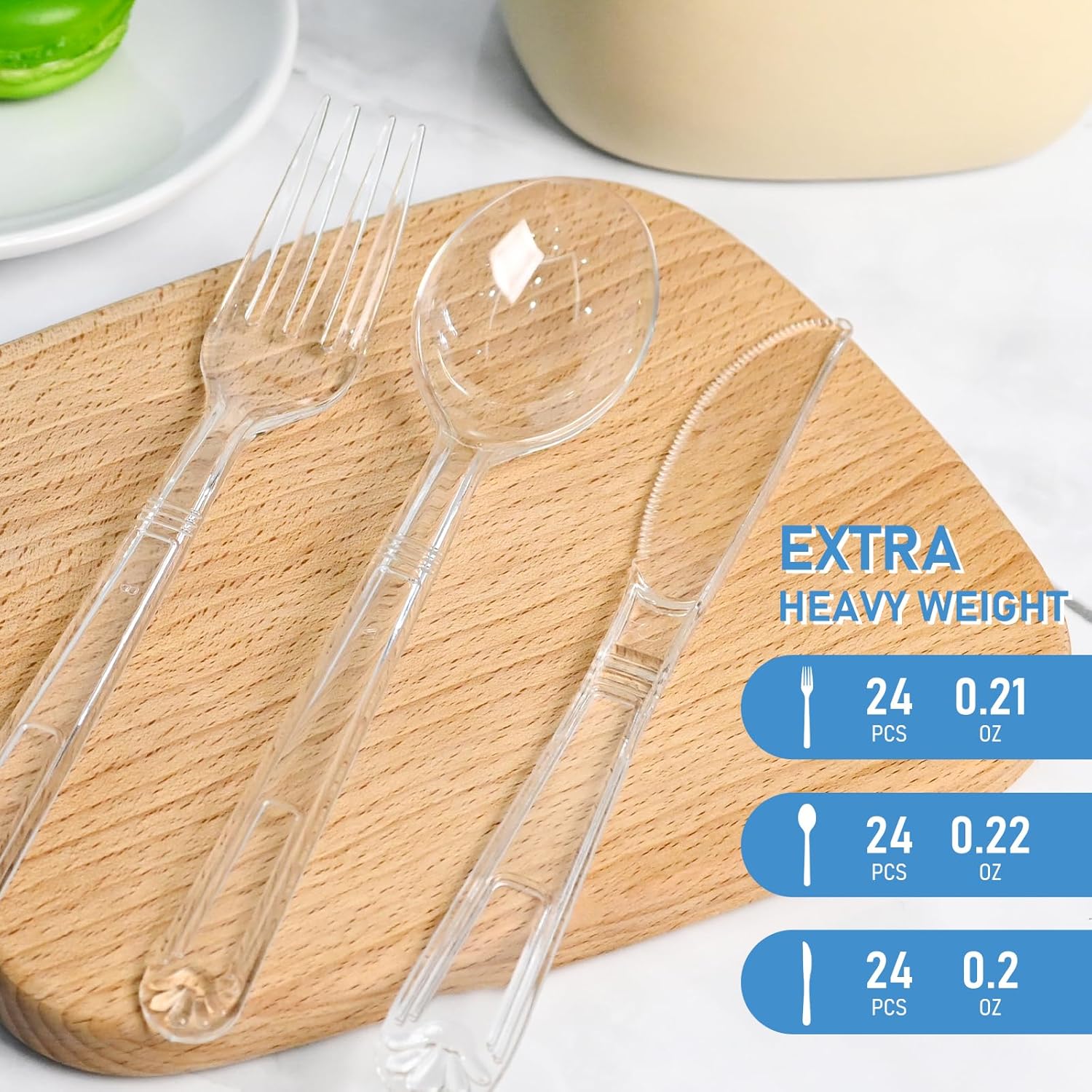 Extra Heavy Duty Plastic Sierware Set, Disposable Utensils