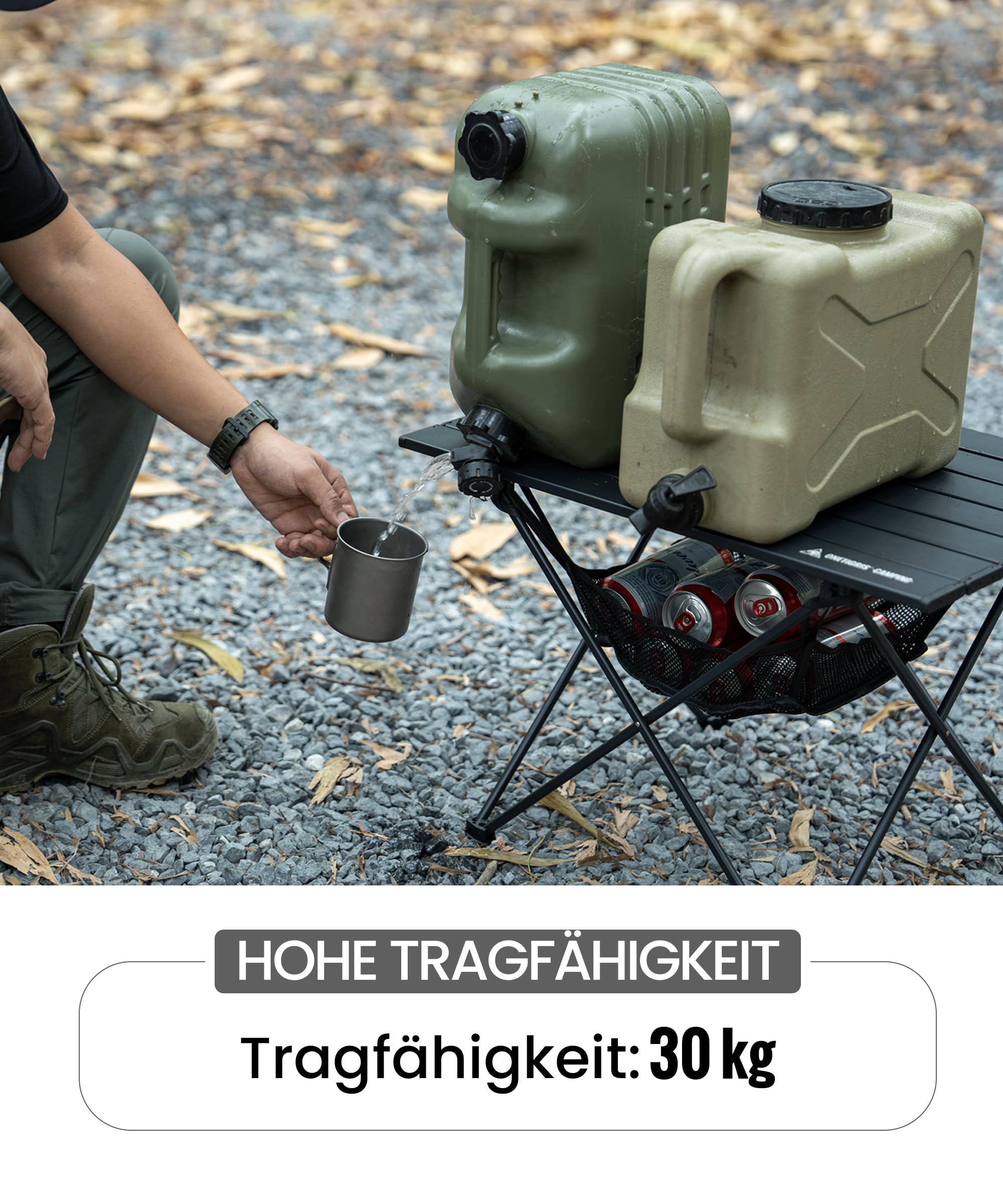 OneTigris SWIFLY Campingtisch Alu faltbar, Klapptisch klein faltbar, Outdoor Tisch Ultraleicht tragbarer, Tisch klappbar, Tragfähigkeit bis zu 30 kg für Outdoor, Wandern (56x40,5x39,5 cm)