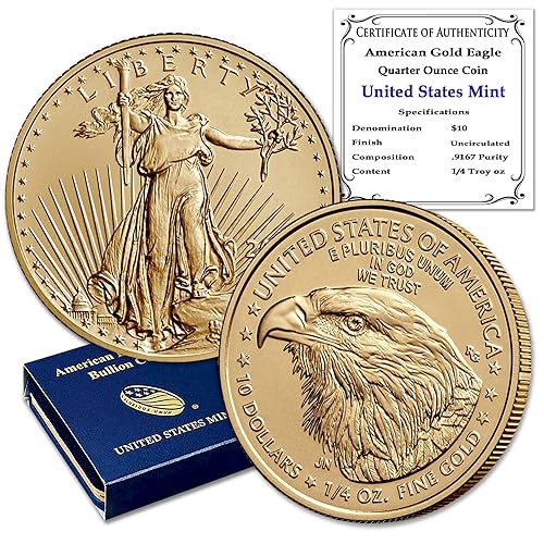 2023 14 oz American Eagle Gold Bullion Coin Brilliant Uncirculated with Original United States Mint Box and a Certificate of Authenticity  BU