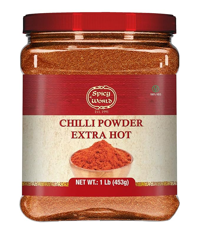 Spicy World Extra Hot Chili Powder Indian Spice 1 Pound