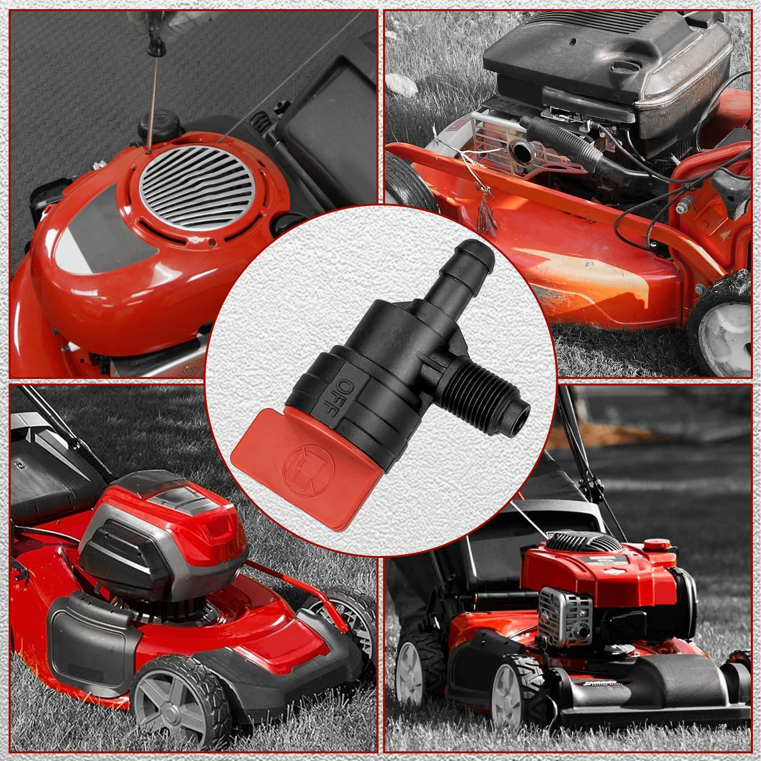 MaxLLTo Repuesto 399517 396224 698182 Válvula de apagado de combustible compatible con Briggs & Stratton para cortacésped de línea de combustible de 1/4 pulgadas de identificación, paquete de 1