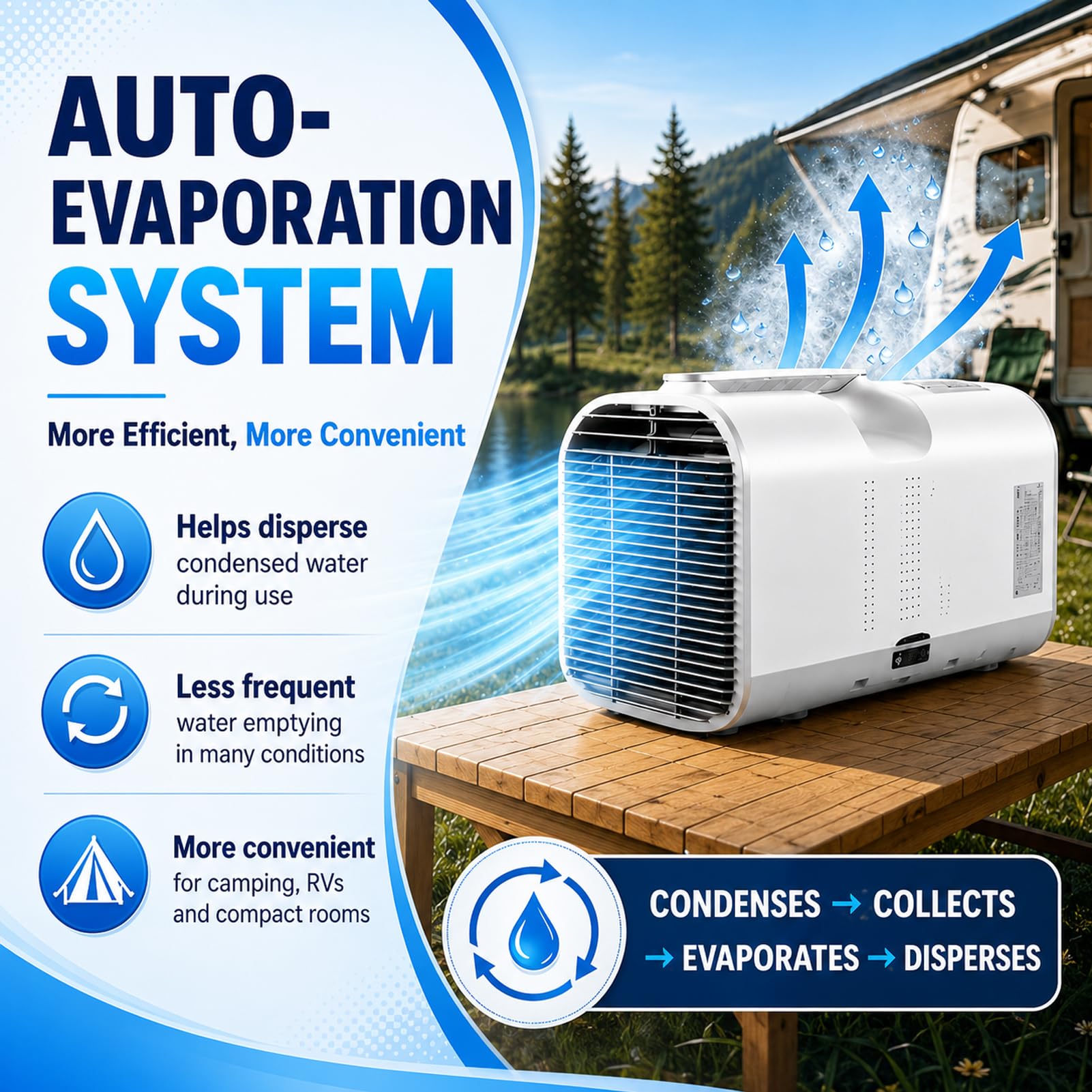 Przenośny klimatyzator mobilny 4400/5100 BTU, mały kompaktowy klimatyzator 4 w 1 z osuszaczem, 3-biegowy wentylator i timer, chłodzenie powietrza do domu, biura, na kemping