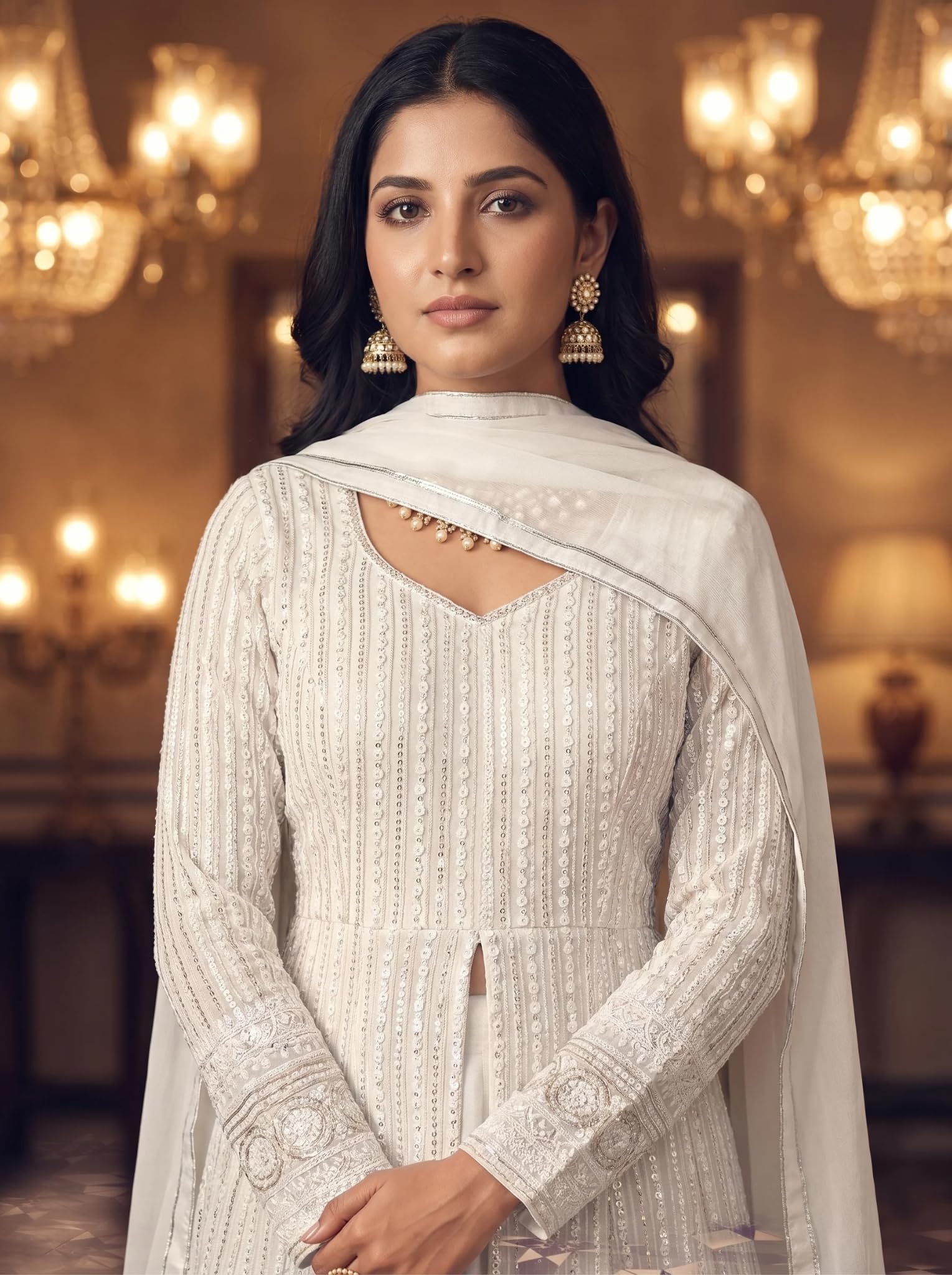 RUDRAPRAYAG Women Maxi Gown White 2