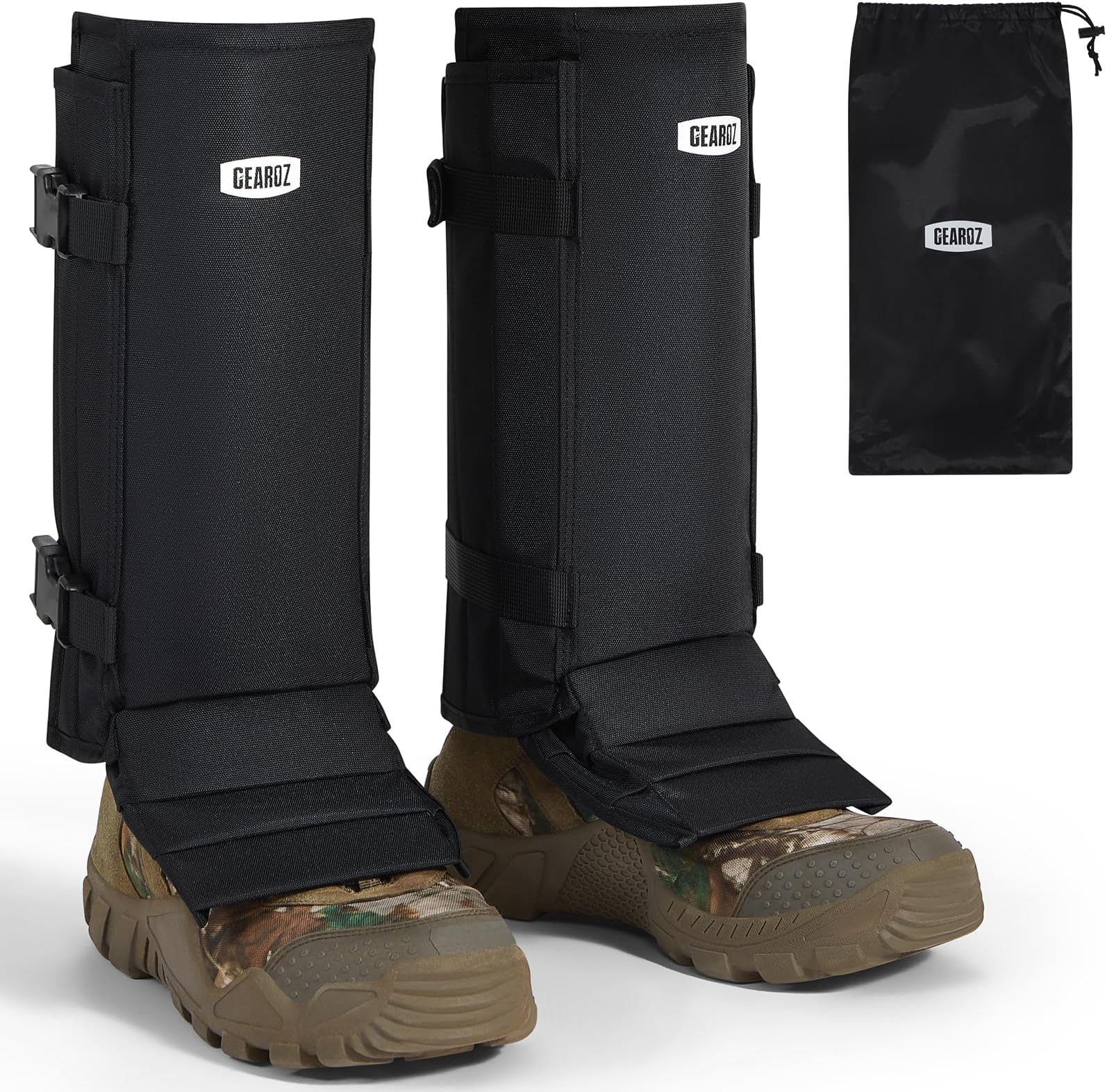 GearOZ Snake Gaiters, Waterproof Snake Guards for Lower Legs, Snake Bite Protection Chaps with 12 Individual PE Panels for Hunting Hiking and Farm Working