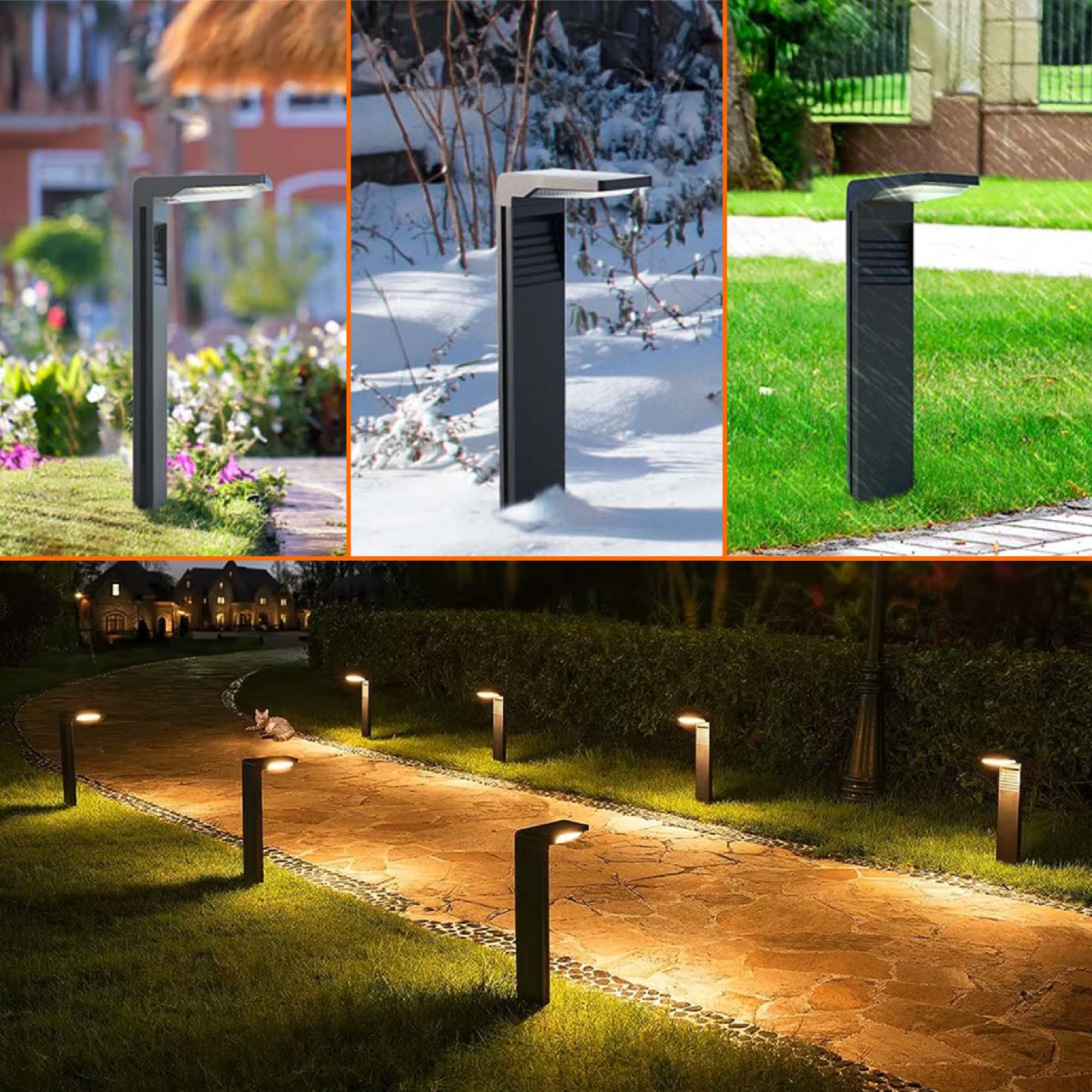 Solarlampen für Außen Garten, Solarleuchten Garten 4 Stücke IP54 Wasserdicht, Solar Gartenleuchten mit Längere Arbeitzeit, Extrem Helle Solarleuchten für Außen Terrase Outdoor warmes Weiß