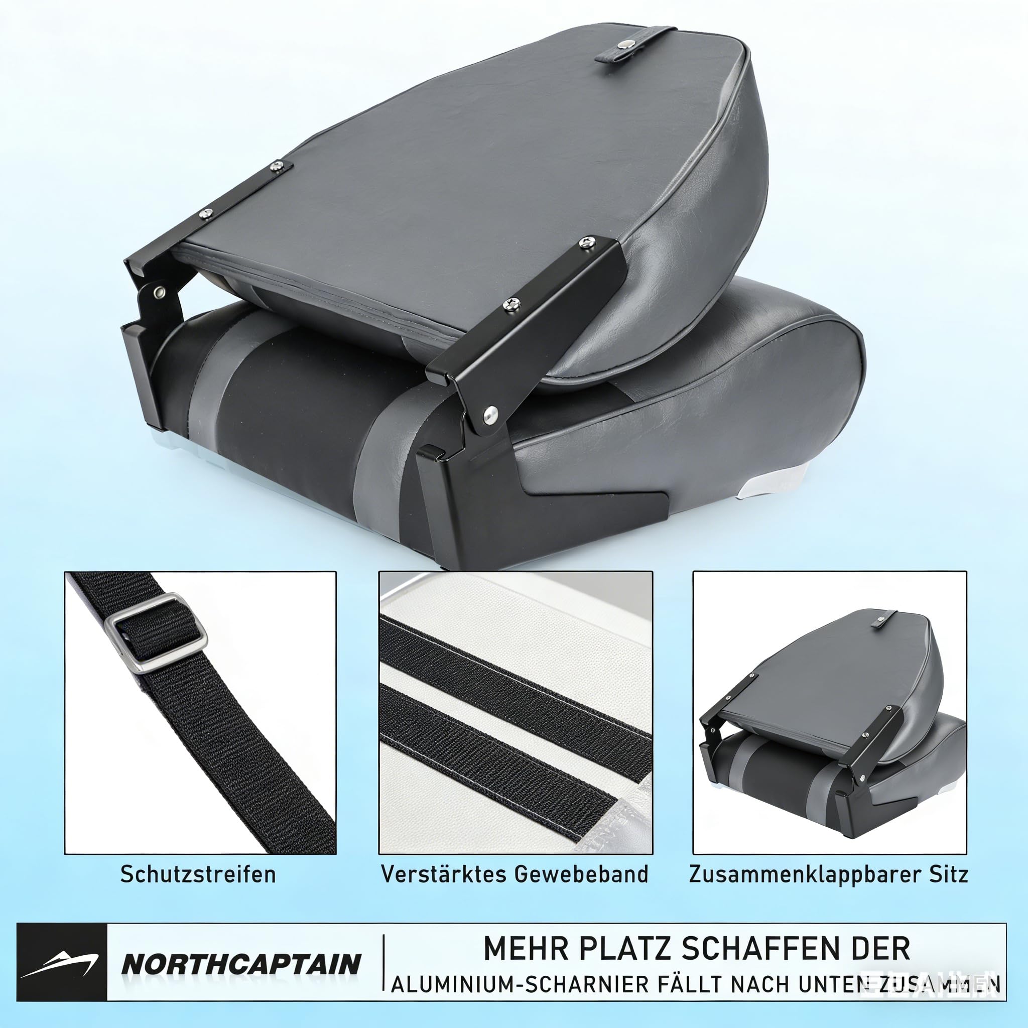 Premium-Marine-Hochlehner-Bootssitze im 2er-Pack, wasserdichte Angelboot-Kapitänsitze, inklusive 4 Montageschrauben