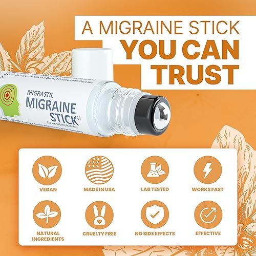 Miniatura 4 de Basic Vigor Kit de apoyo para migraña con barra de migraña, cápsulas e inhalador de náuseas. Fabricado en los Estados Unidos