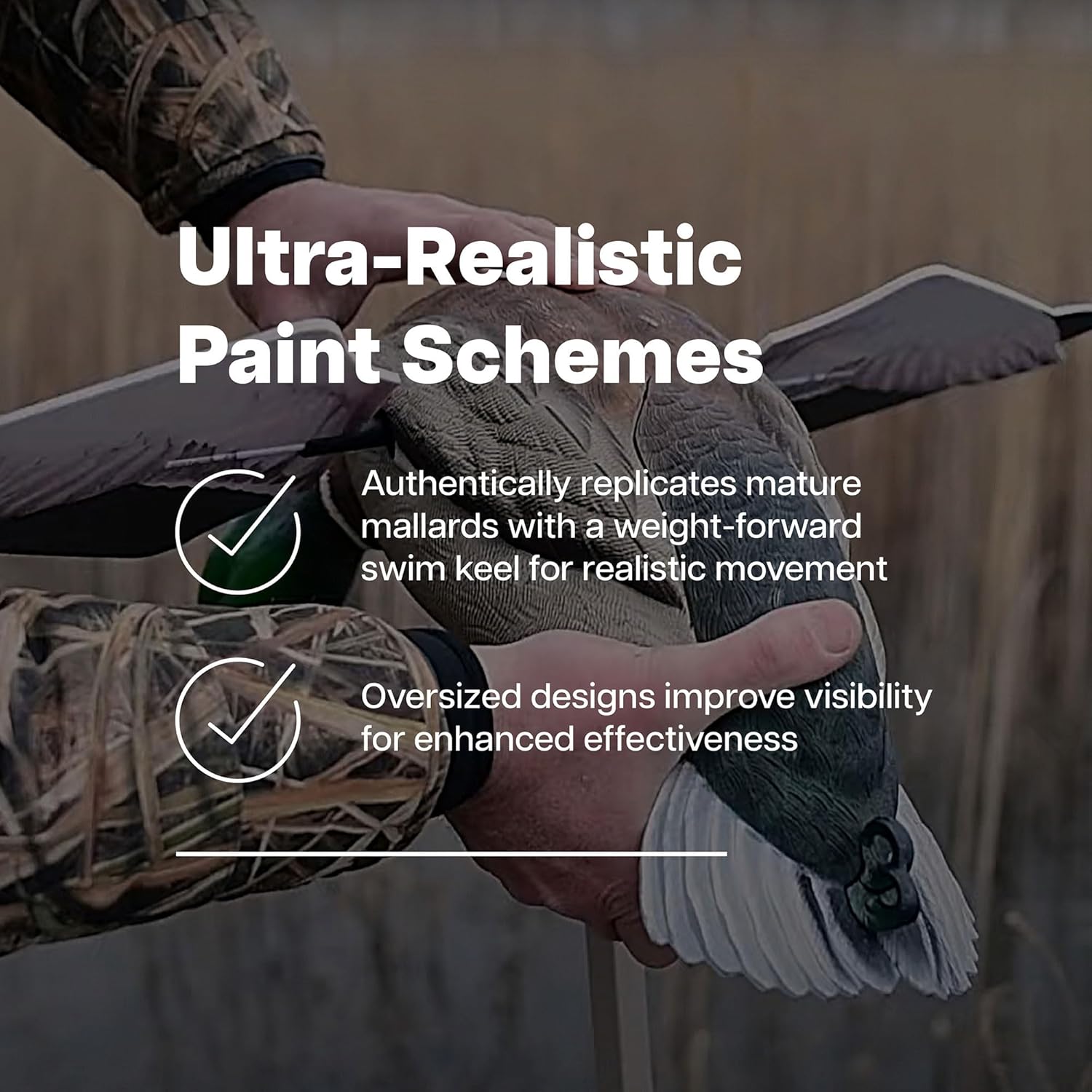 Avian X Powerflight Smart Motion Mallard Motorized Wing Duck Decoy, Ideal for Hunting, Outdoor, Wasp, Deer, Fake Call, Animal Scare