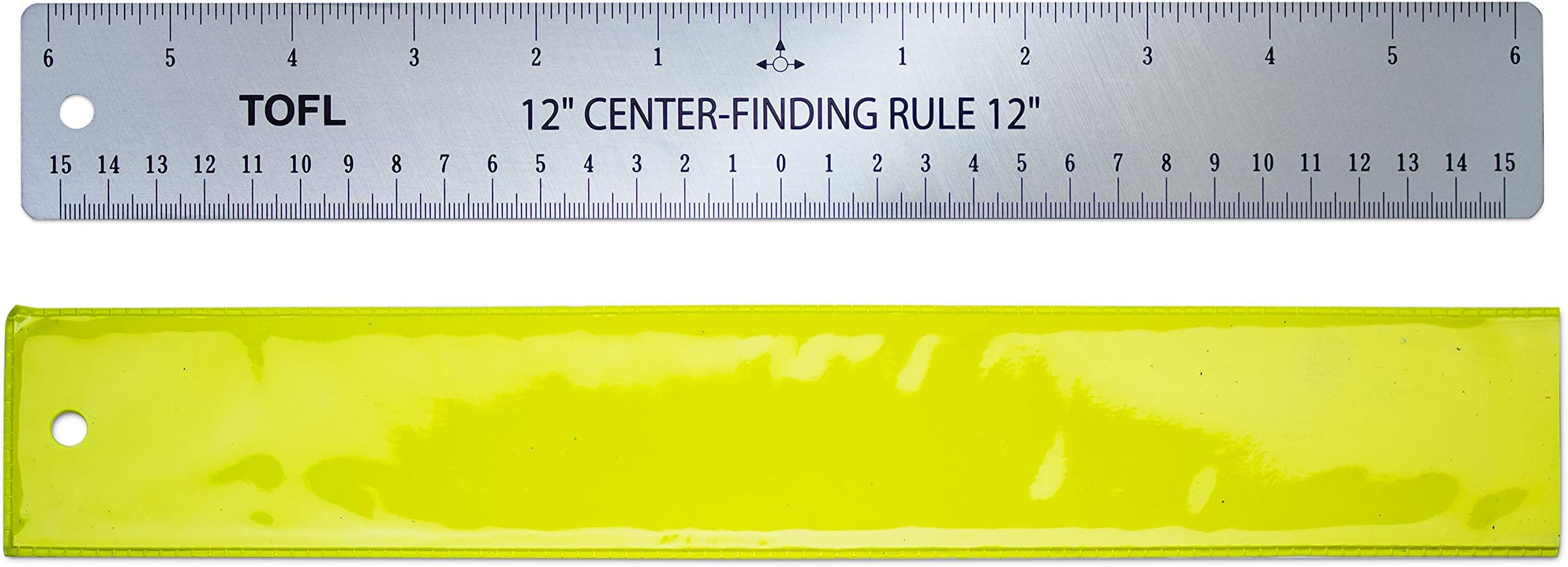 Scrap Book12 Inch Stainless Steel Center Finding Ruler Finds Exact Center Between Two Points, Ideal for Woodworking, Metal Work, Crafting, Drawing, Projects Around Home Standard - Metric