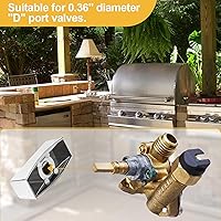 Vista 6 de Pomo de válvula de rango para estufa de gas de cocina, perilla de control de panel de placa de horno, compatible con interfaz de aire en forma de D