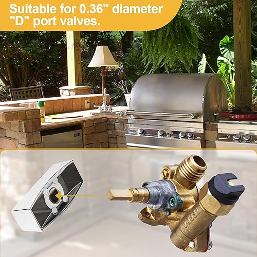 Miniatura 6 de Pomo de válvula de rango para estufa de gas de cocina, perilla de control de panel de placa de horno, compatible con interfaz de aire en forma de D,