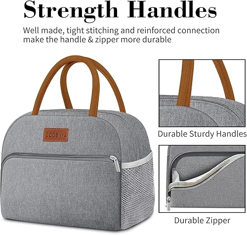 Miniatura 5 de Lonchera aislada para mujereshombres, pequeña a prueba de fugas, bonita lonchera para el trabajo, oficina, picnic, playa o viajes, para adultos,