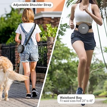 CD Player Case, 6 CD Player Storage Bag Disk player Case, with Adjustable Shoulder Strap Waist Band, CD Player Storage Bag with Transparent Window