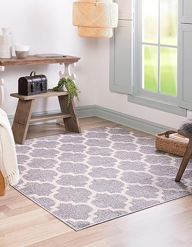Vista 255 de Unique Loom Trellis Collection - Alfombra estilo marroquí de enrejado gris oscuro (8' 0 pies x 11' 0 pies)
