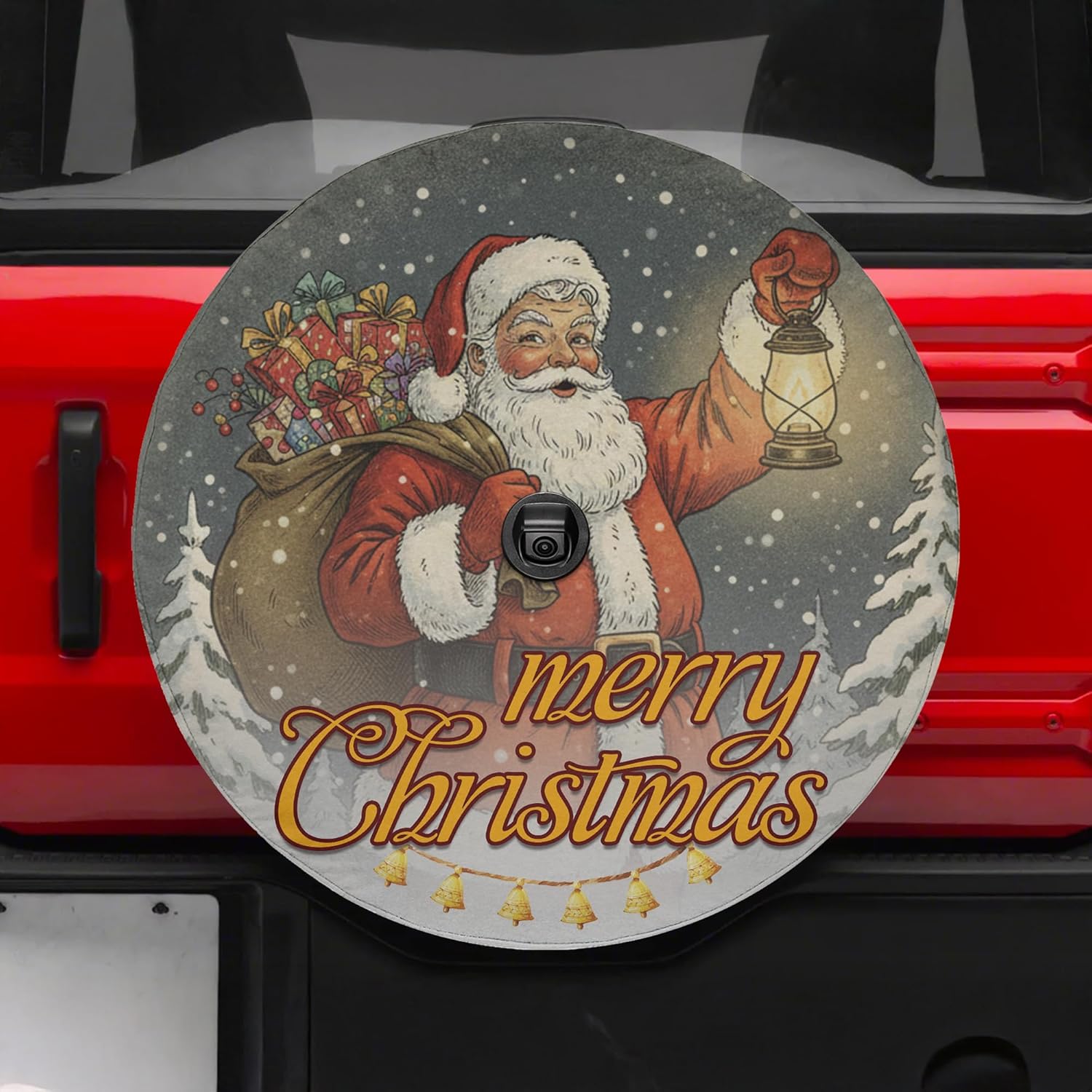 ThangPham Shop Christmas Santa Spare Tire Cover with/Without Backup Camera Hole – Christmas Theme Design for Lovers