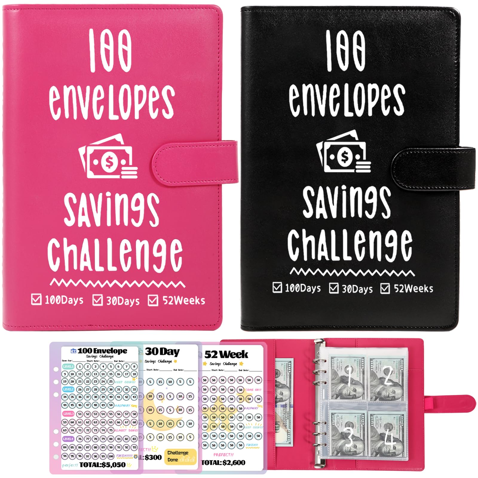 Amazon.com : 2 Pack 100 Envelopes Money Saving Challenge, Cash