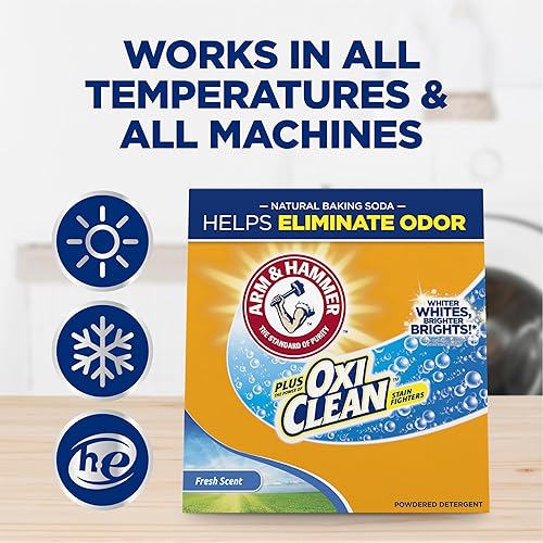 Miniatura 4 de Arm & Hammer Plus OxiClean - Detergente en polvo para ropa, aroma fresco, 45 cargas, 3.48 libras (paquete de 1), el paquete puede variar