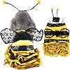 Bee Dog Costume - Bumblebee Pet Dress with Cap - Funny Halloween Outfit for Small, Medium, Large Dogs & Cats