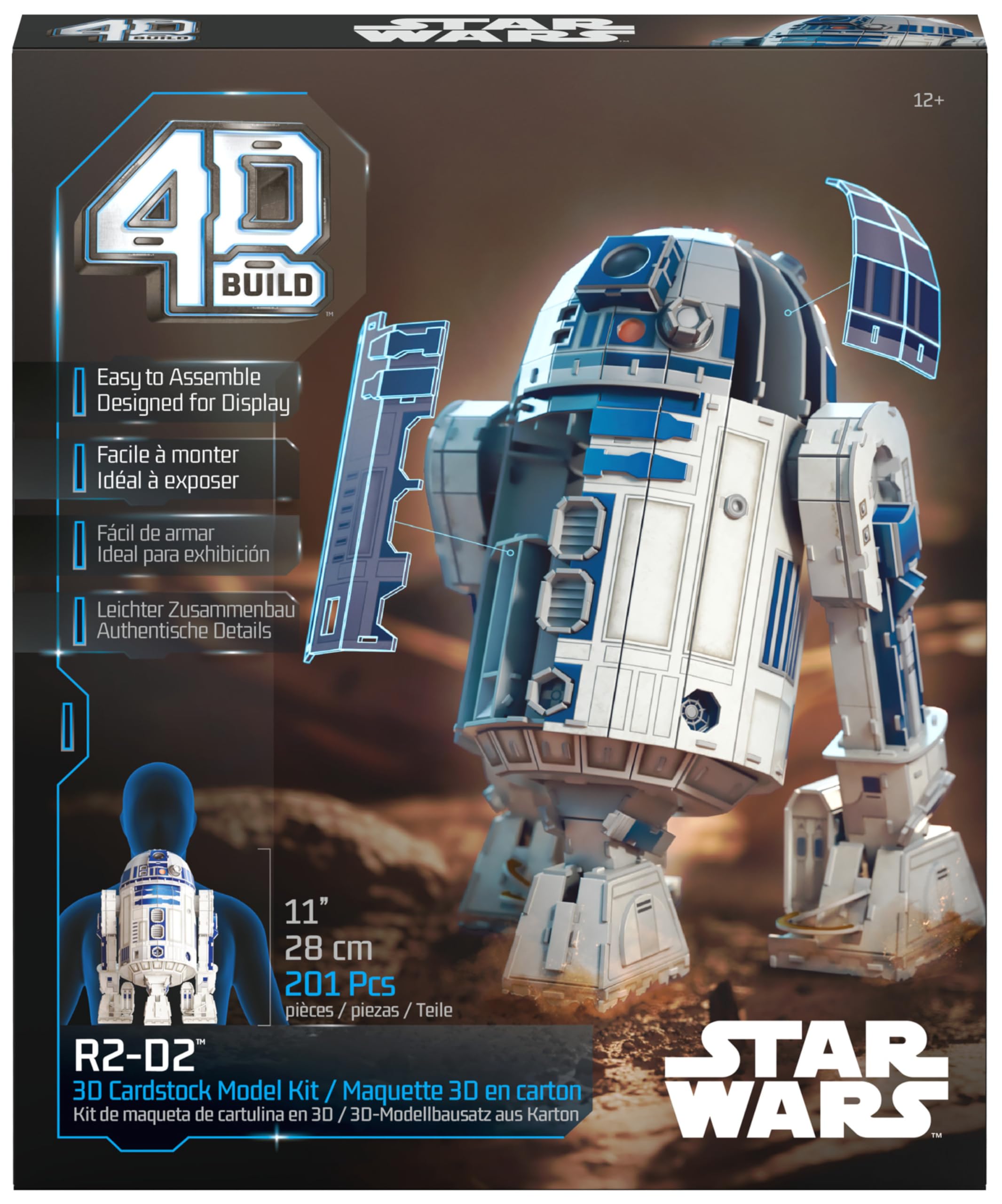 Puzz4D - Maqueta R2-D2 - Puzzle 3D Star Wars - Maquetas para Construir Adultos - Puzzles para Adultos y Niños - Juegos de Mesa - Juegos Infantiles - Juguetes Niños 12 Años +