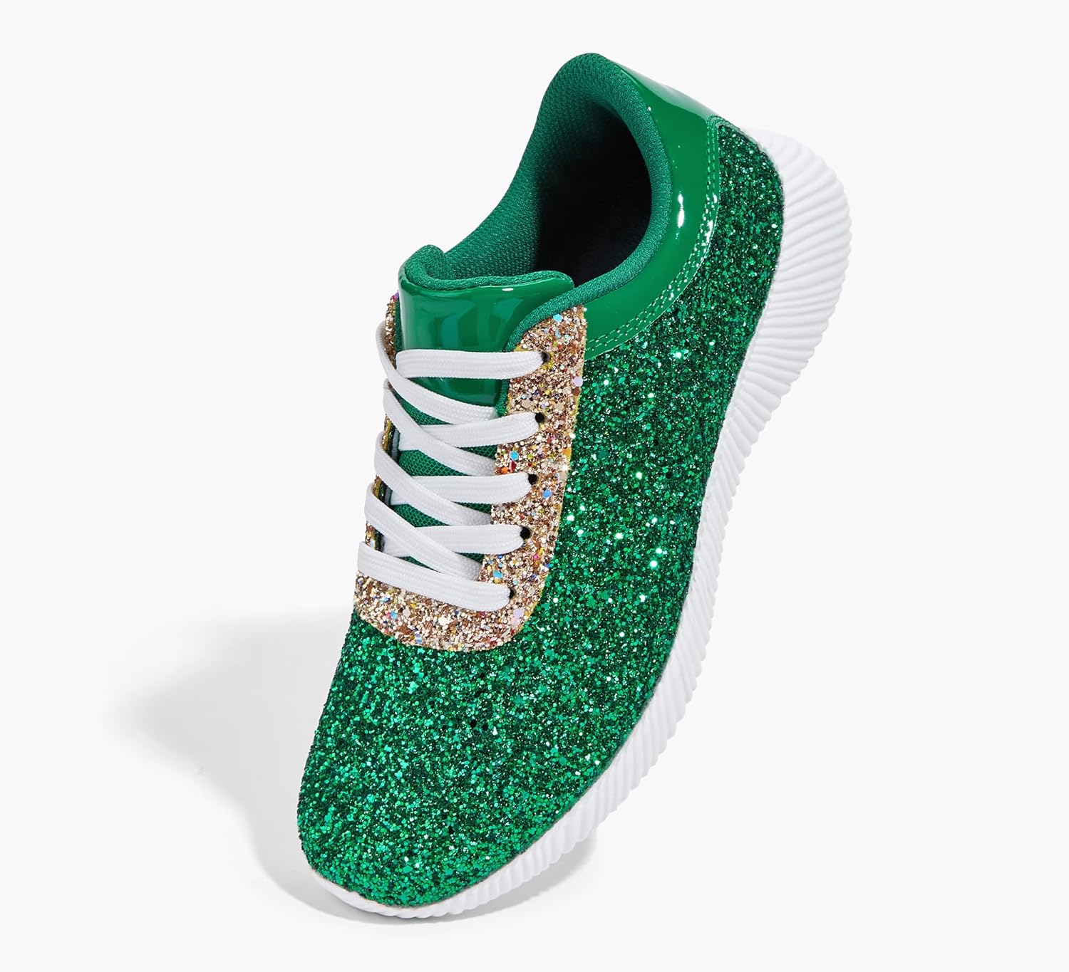 BELOS Women's Glitter Shoes Sparkly Lightweight Metallic Sequins Tennis Shoes Casual Retro Braided Walking Shoes - Image 2