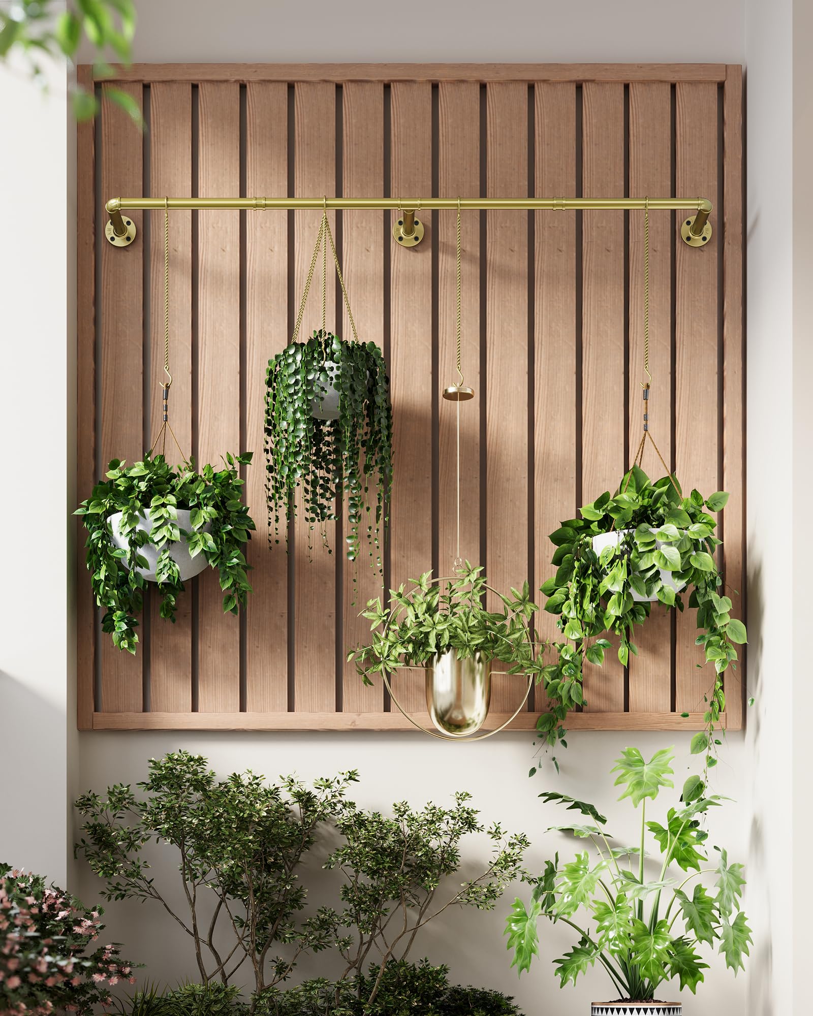 Galood 2 Macetas Colgantes Para Plantas De Interior, Soporte Para Plantas  De Interior, Soporte Para Plantas Colgantes De Interior, Varilla De Metal  Negro (maceta, Cadena/planta No Incluida, image size:1600x2000