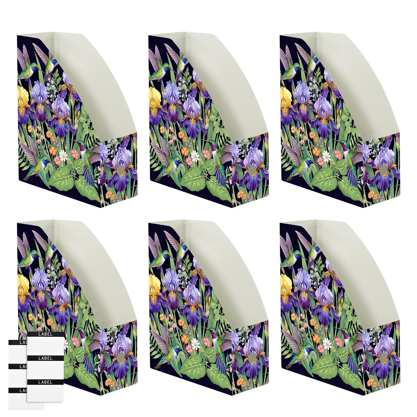 Accattivante raccoglitore verticale viola uccello acquerello
