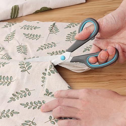 Miniatura 10 de Tijeras de revestimiento de teflón, cuchillas de acero inoxidable, mango de agarre suave, adecuadas para hogares, oficinas y escuelas, todo uso,