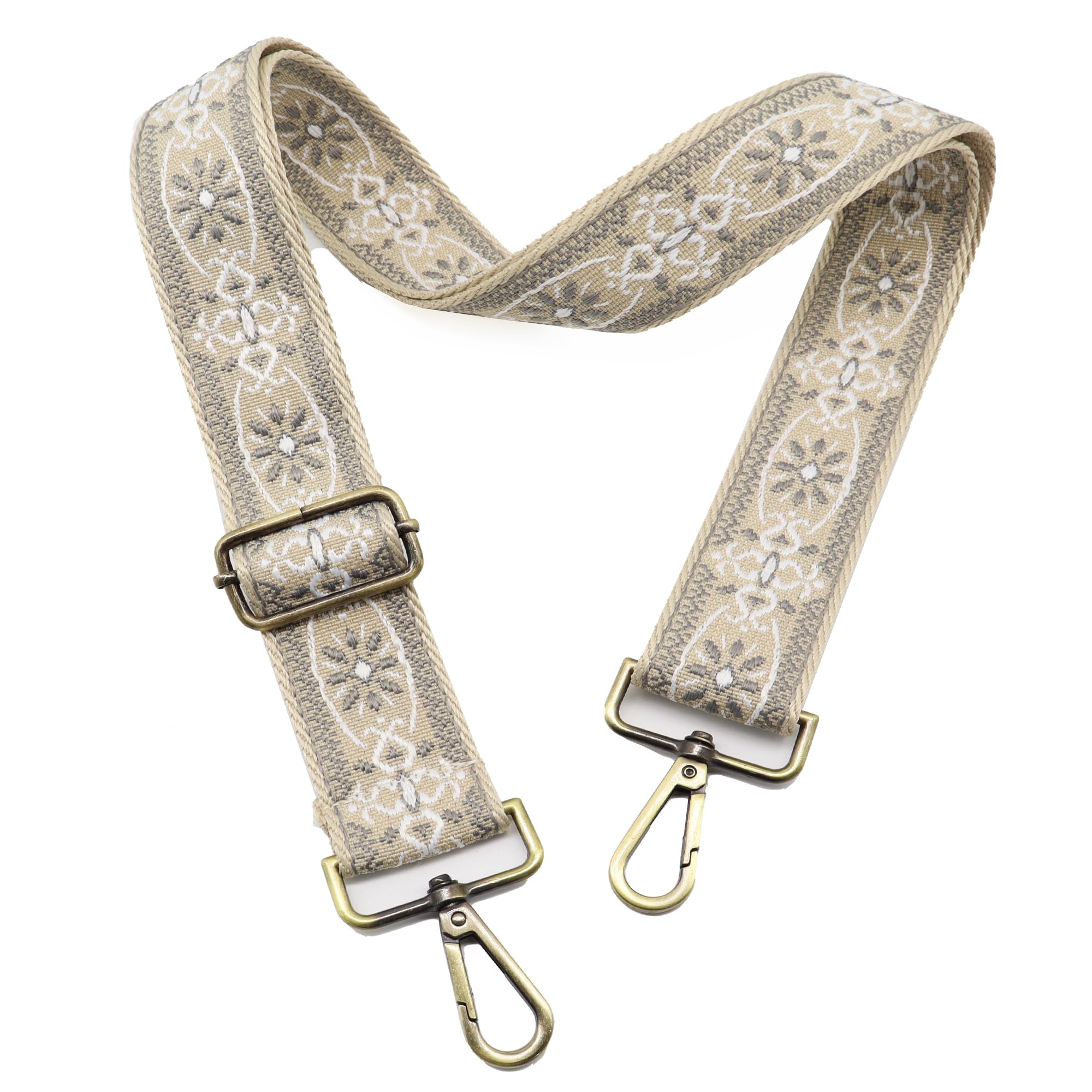 LEMEDE Purse Strap Adjustable Replacement Crossbody Bag Strap Retro Jacquard Embroidery Shoulder Straps for Canvas Bag