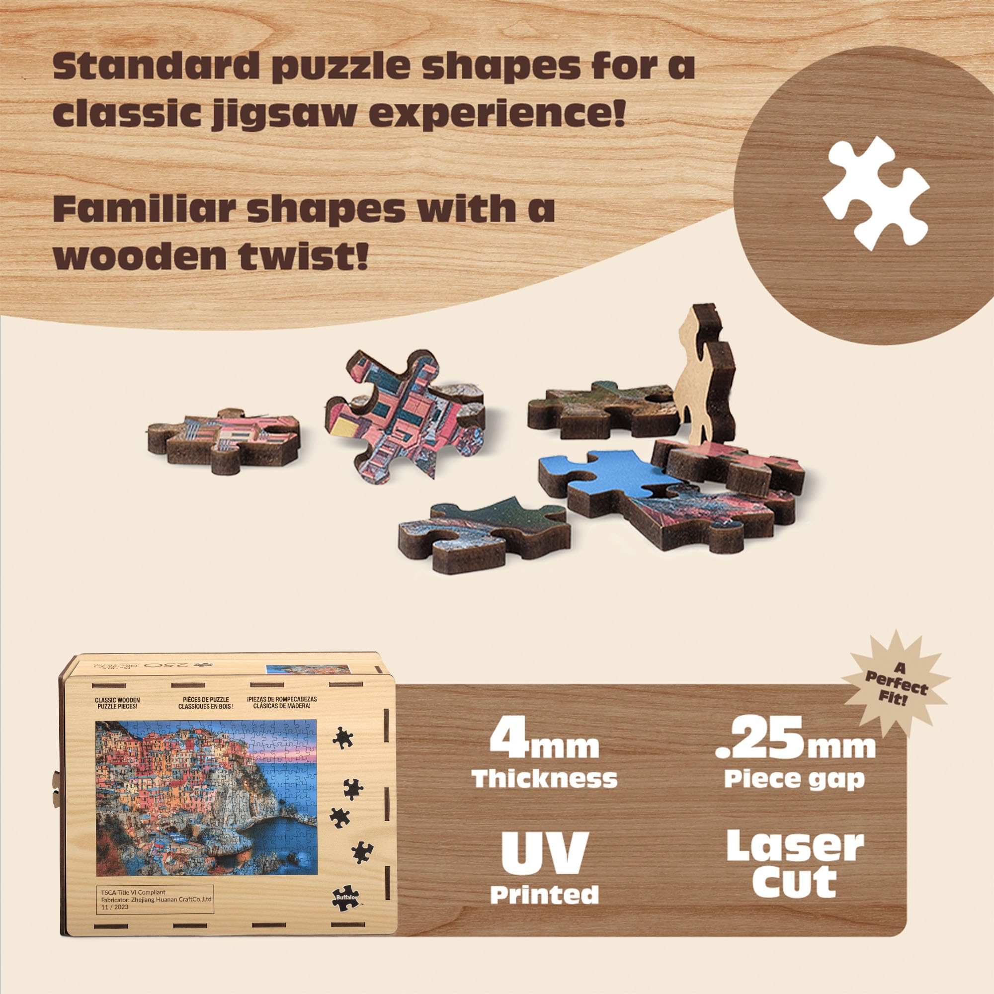 Amazon | Buffalo Games - チンクエテッレウッドパズル - スタンダード