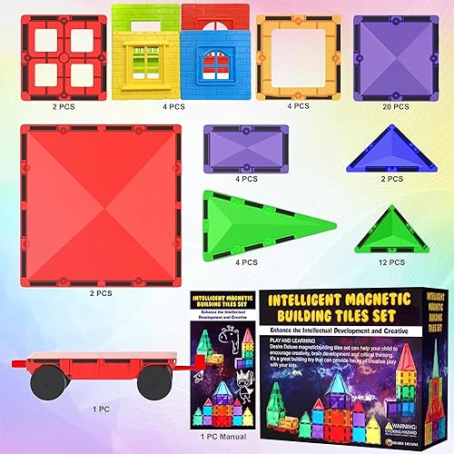 Miniatura 3 de Bloques de construcción de azulejos magnéticos, juego de imanes educativos STEM para niños, creatividad, aprendizaje preescolar, juguetes