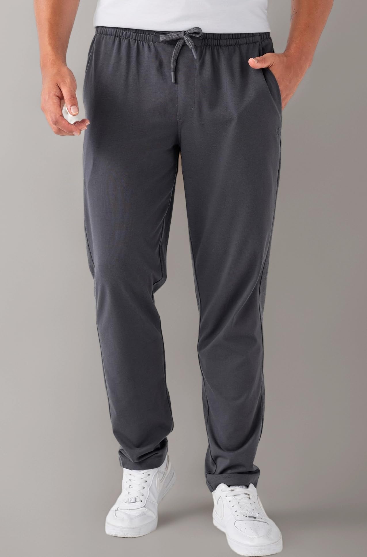 - Mens Joggers Track Pants, Cotton Blend Pants for Man, Hidden Side Zipper Pocket Men Trackpant, Pilling Proof Joggers Pant for Men
