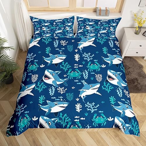 Miniatura 29 de Juego de funda de edredón de olas oceánicas, tamaño Queen, brújula retro faro, velero, juego de ropa de cama náutica para mujeres, hombres y niños,