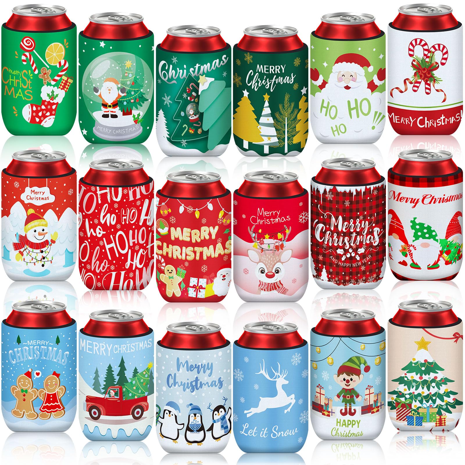 Manchons réfrigérants de Noël pliables : finies les mains gelées sur vos canettes de bière