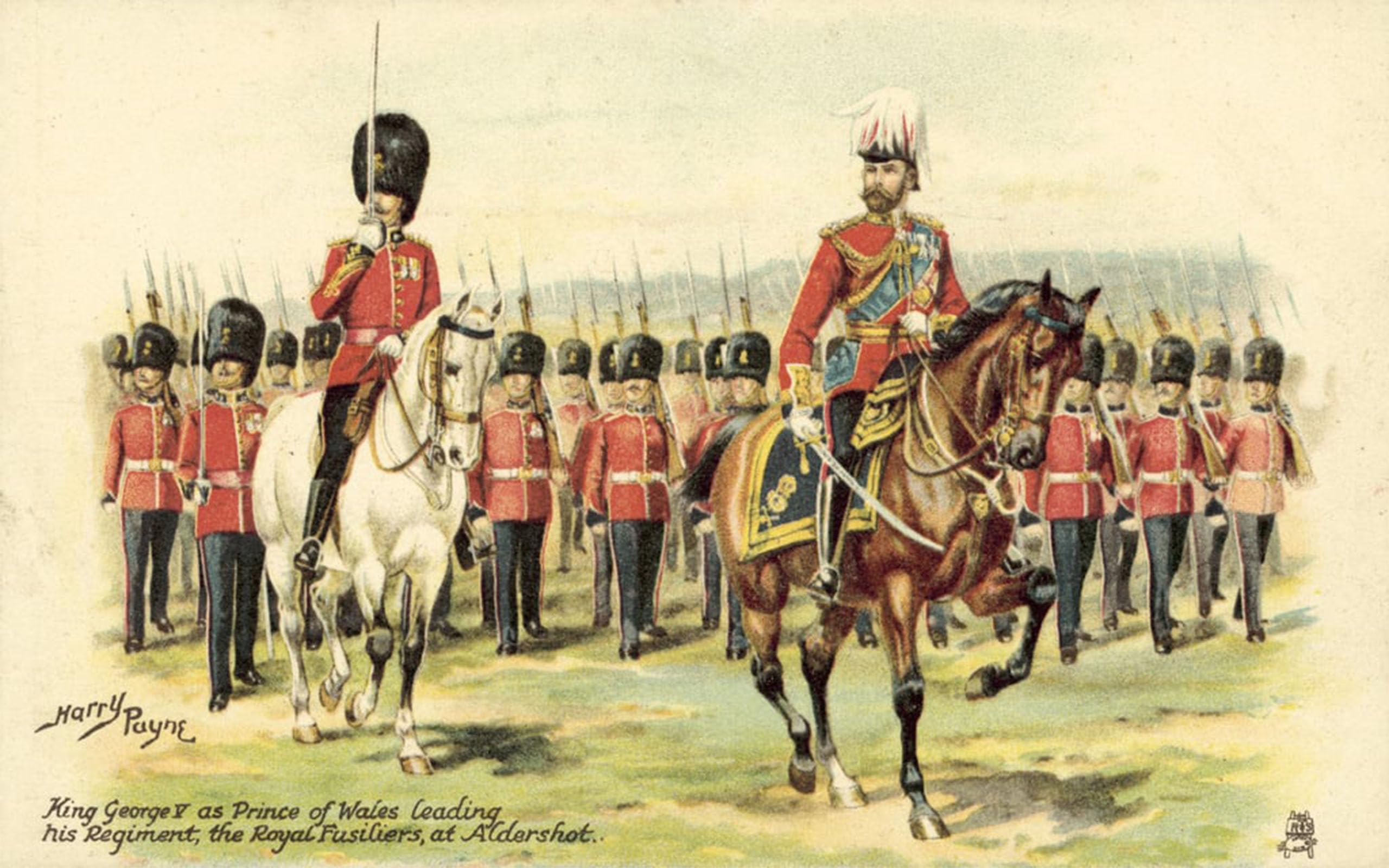 ARTXLXXBN Famous Print Painting Colorful Art Print King George V Asof Wales Leading His Regiment by Henry A. Payne Canvas Art Decorations for Home Decor 60x90cm