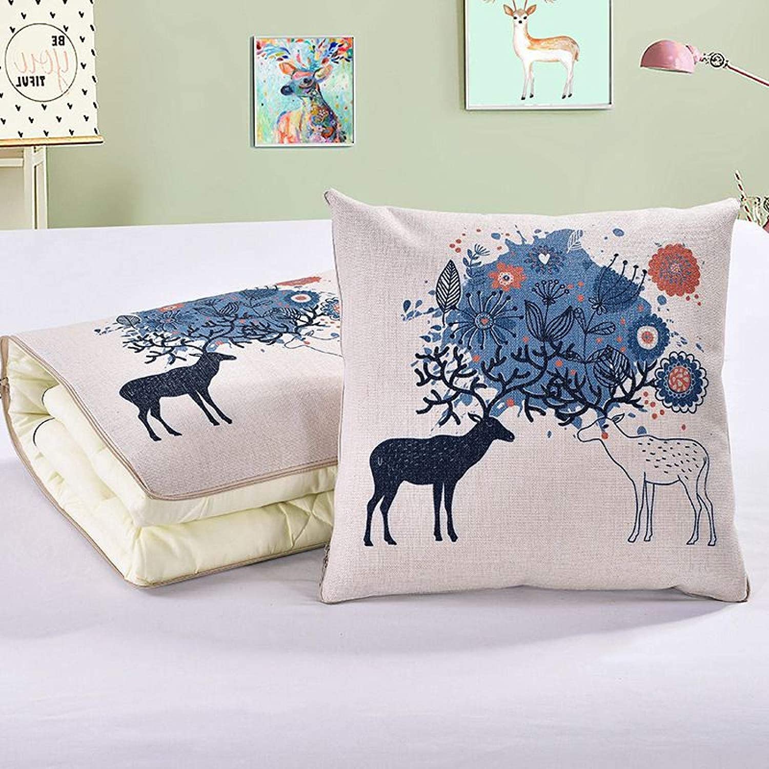 oiujhgCDS Pillow blanket, 2 In 1 Cushion Throw Pillows,travel pillow blanket, in,Easy to carry,1pc Multi Patterns