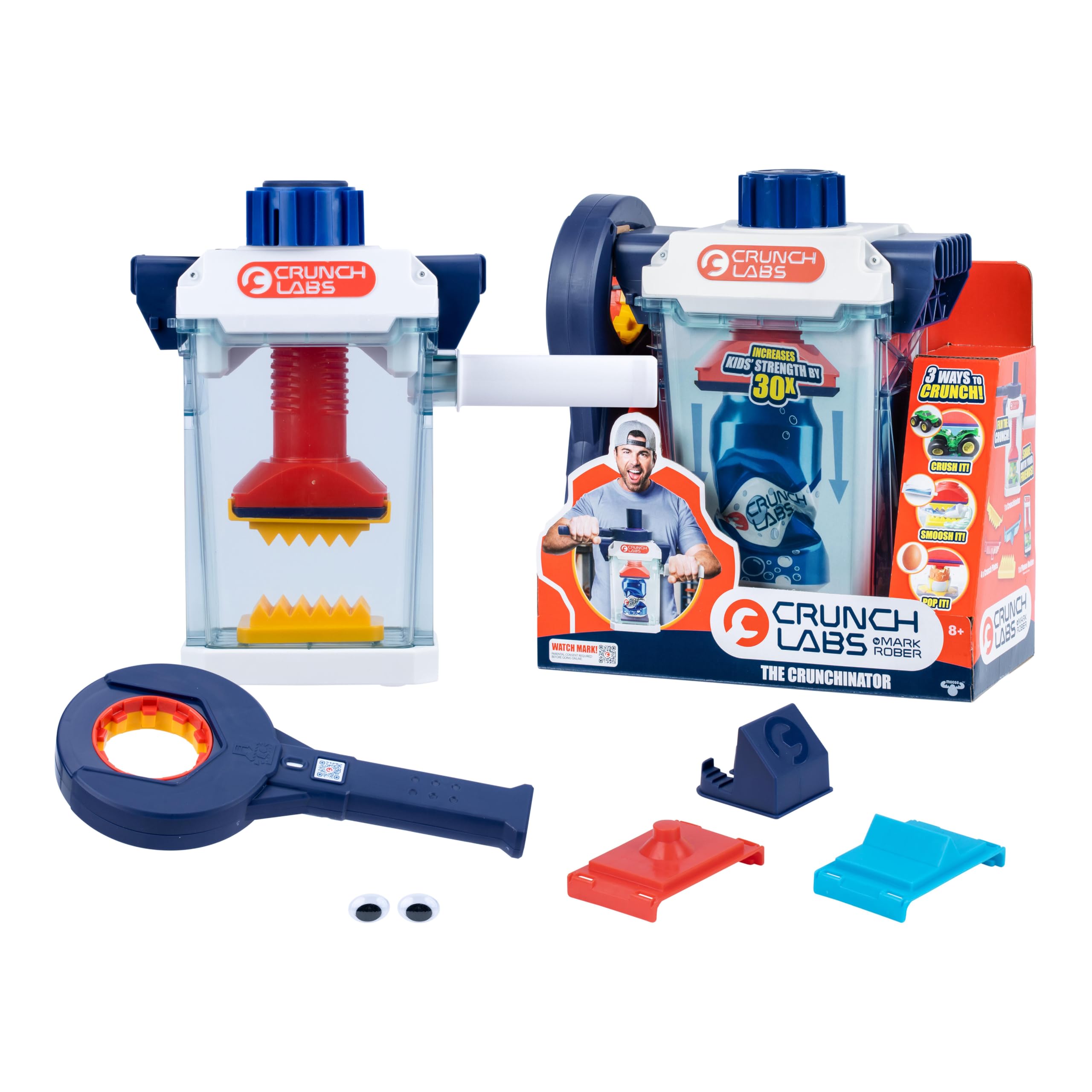 CrunchLabs The Crunchinator by Mark Rober, Crunch, Smoosh, Squeeze & Pop Objects, Harness the Awesome Kid Power And Experience Mind Blowing, Crushing Satisfaction! What Will You Crunch?
