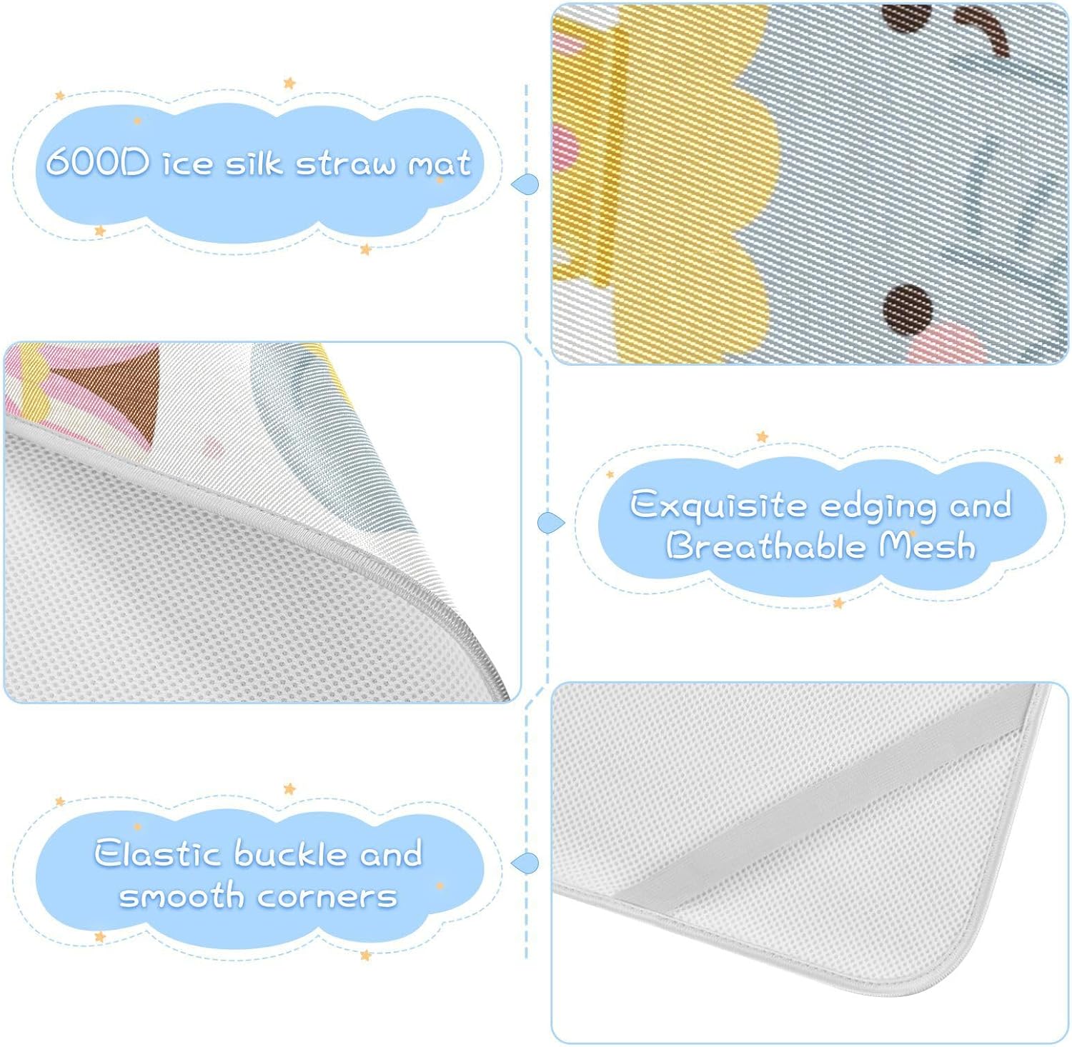 Cute Cartoon Grey Circus Elephants Cooling Baby Bed Mattress Protector 28" x 52" Reusable Bed Pads Disposable for Baby&Toddler